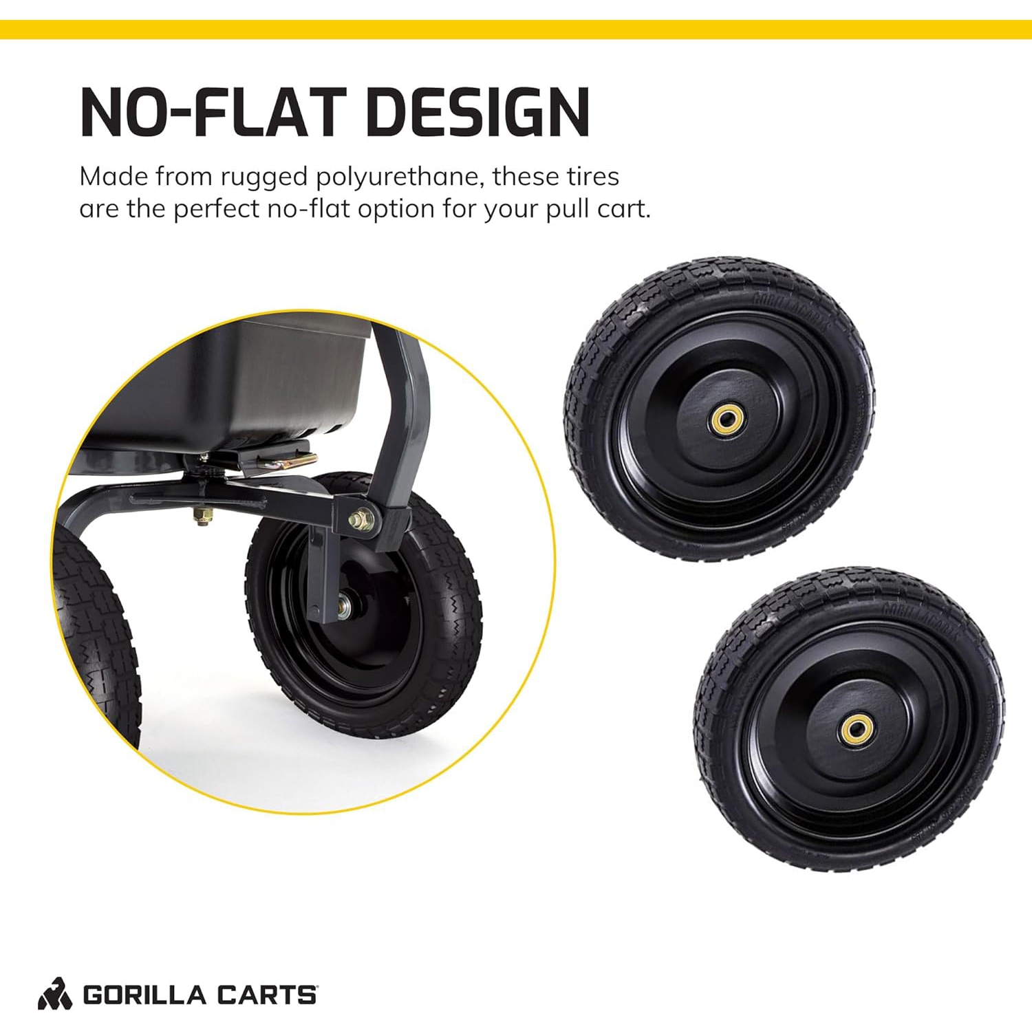 Gorilla Carts GCT-13NF 13 Inch No Flat Replacement Tire for Utility Cart, 4 Pack