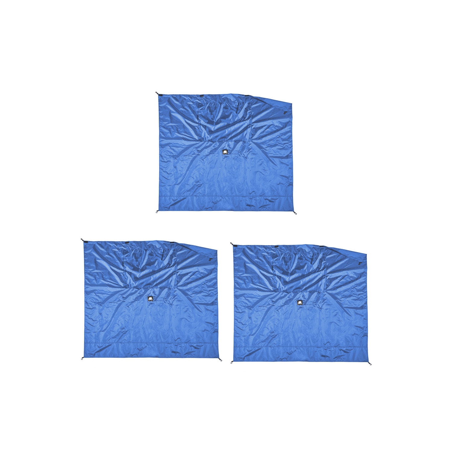 Palourdes – panneau pare-vent en tissu bleu et panneaux solaires à montage rapide, accessoire seulement