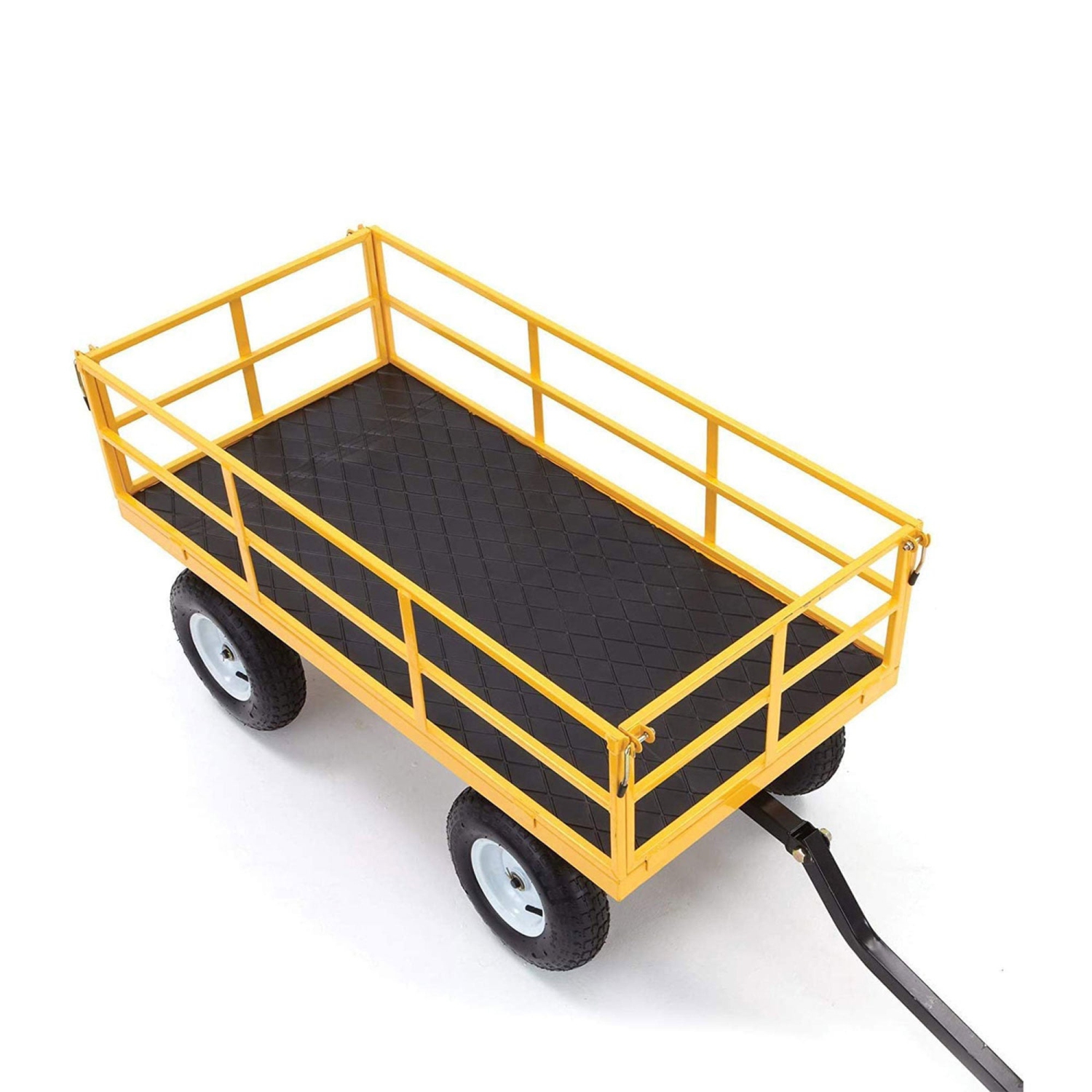 Chariot utilitaire en acier Gorilla, chariot de jardin de 7 pi3 avec côtés amovibles, jaune