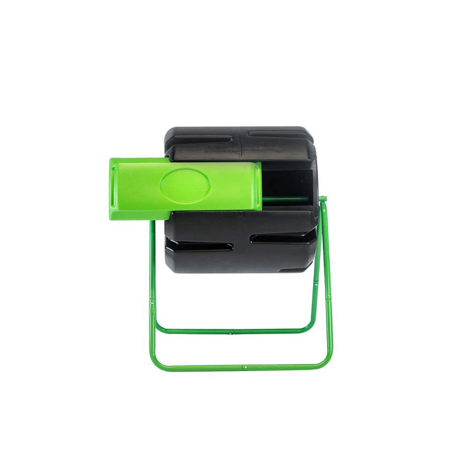 FCMP Outdoor HOTFROG 37 Gallon Plastic Single Roto Tumbling Composter Bin, Green