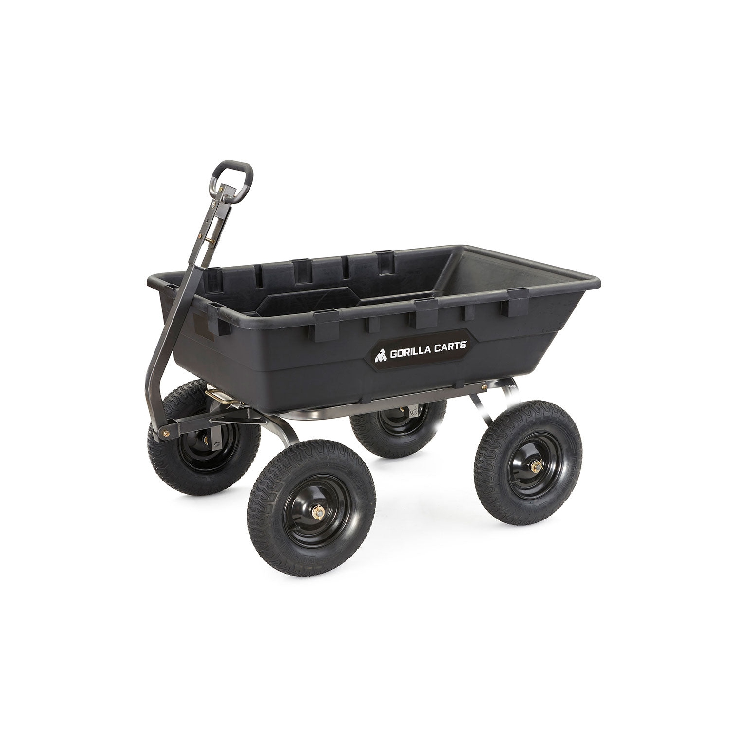 Chariot de jardin en plastique robuste Gorilla Carts avec pneus de 16 po