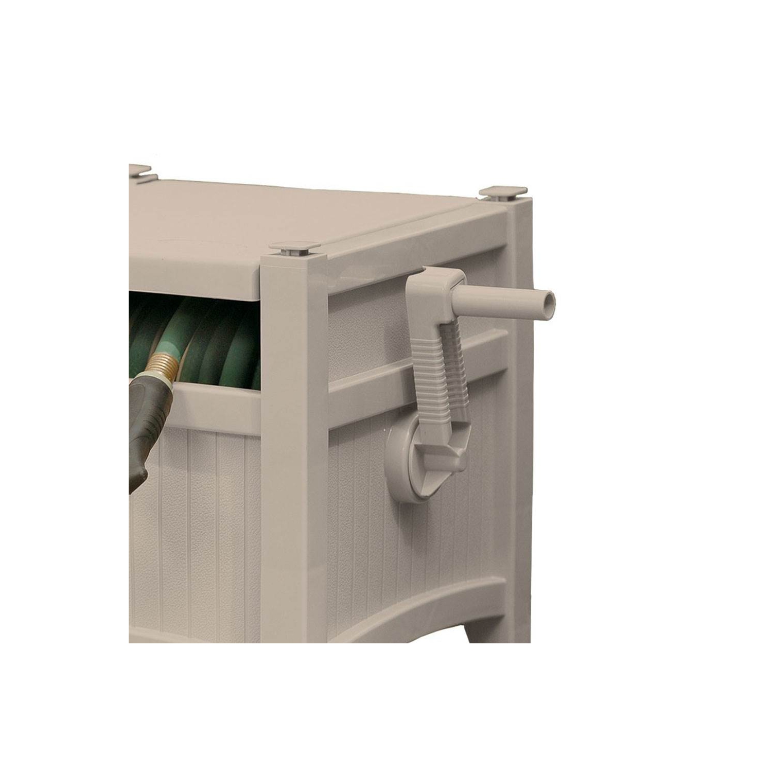 Suncast CPLPHH100D Hideaway 100' Resin Garden Hose Reel for 5/8" Hoses, Taupe