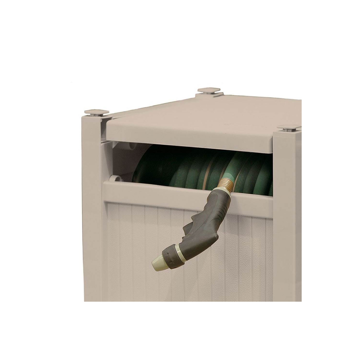 Suncast CPLPHH100D Hideaway 100' Resin Garden Hose Reel for 5/8" Hoses, Taupe