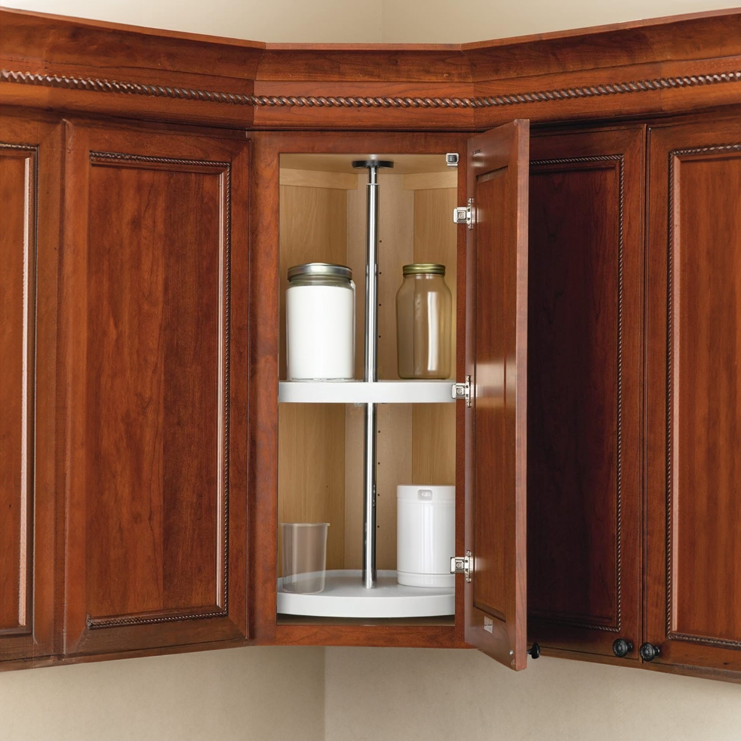 Rev-A-Shelf 20&nbsp;po Lazy Susan Full-Circle Polymer, 2 tablettes, blanc, 6012-20-11-52