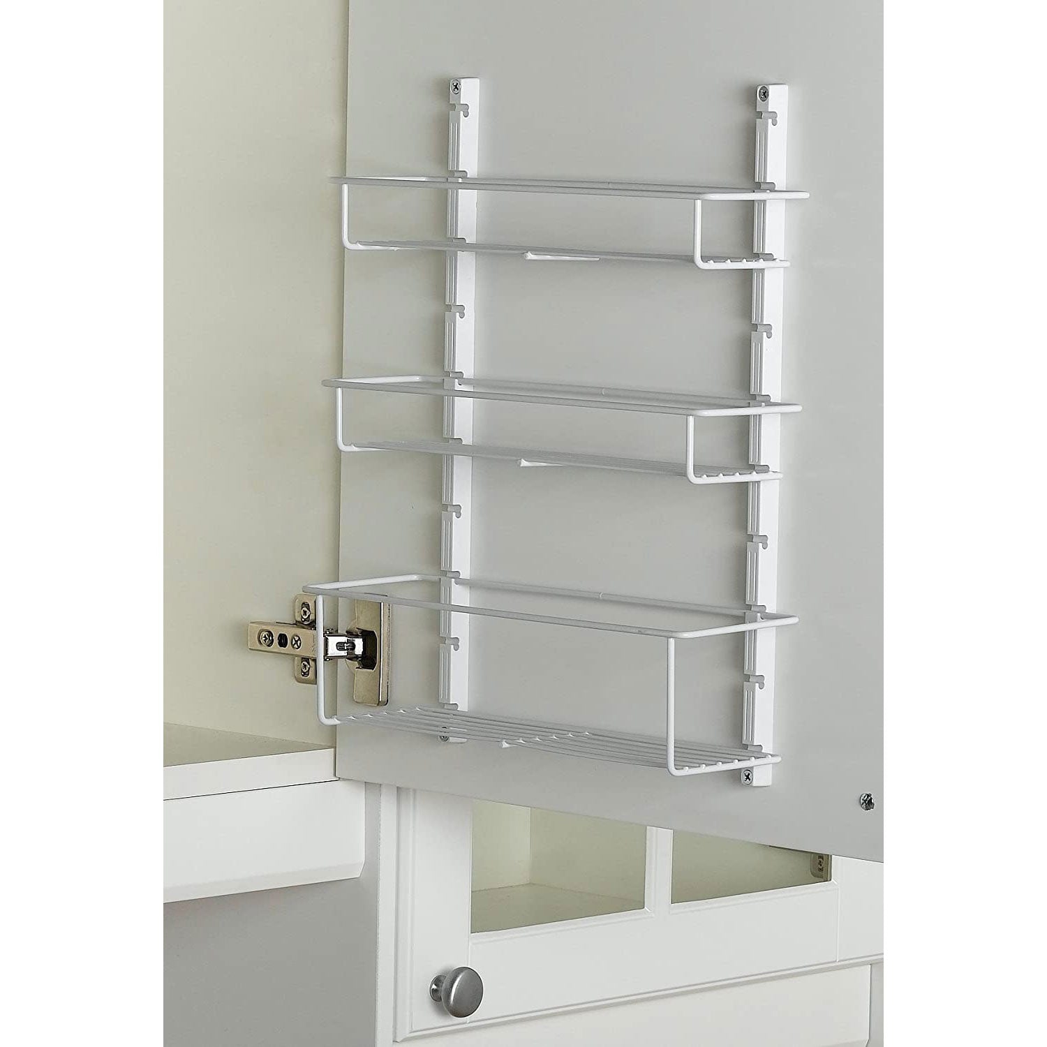 ClosetMaid Adjustable 3 Shelf Spice Rack for Cabinet/Wall Mount, White