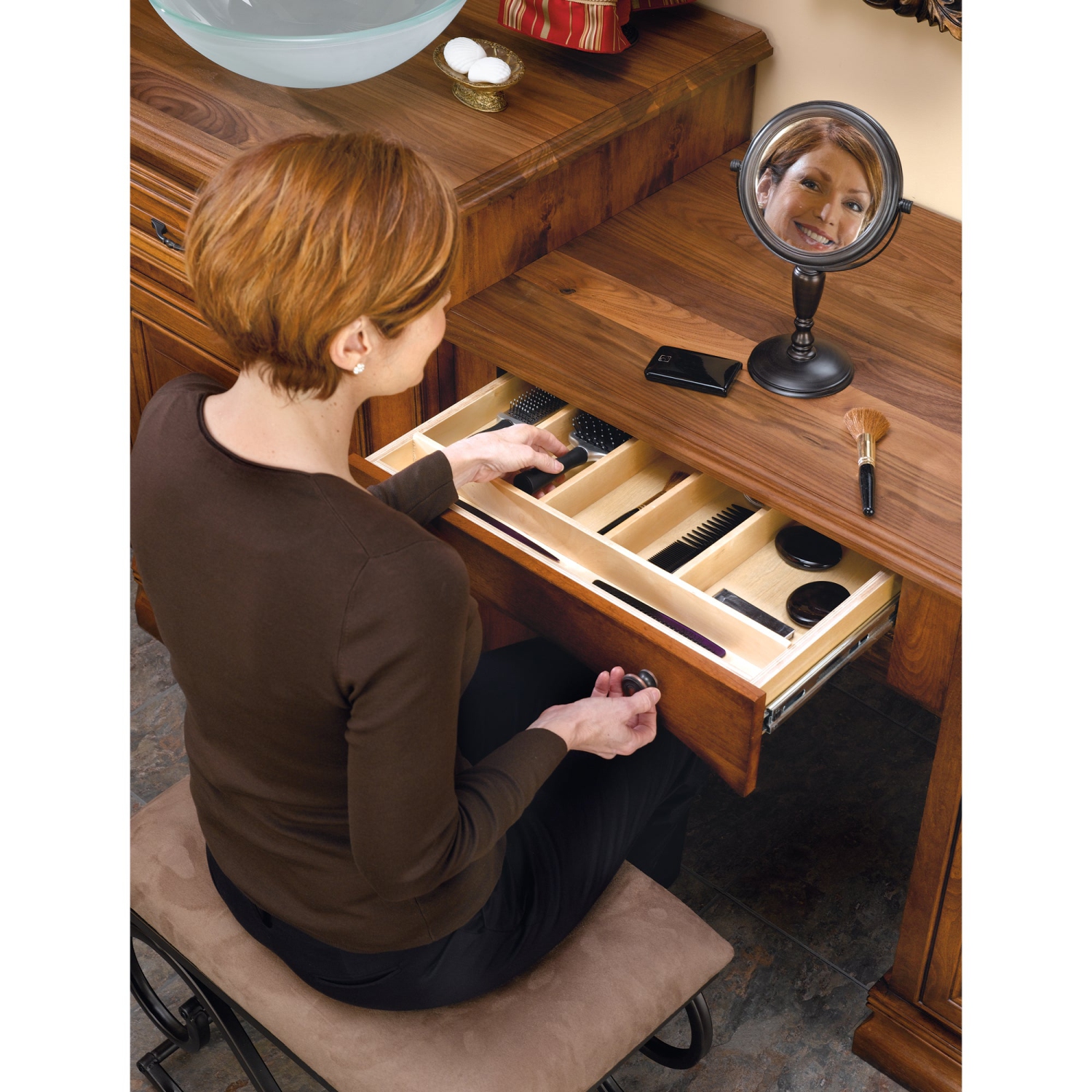 Rev-A-Shelf – Porte-tiroir de rangement en bois, 23,98' x 21,97'', 4WUT-3