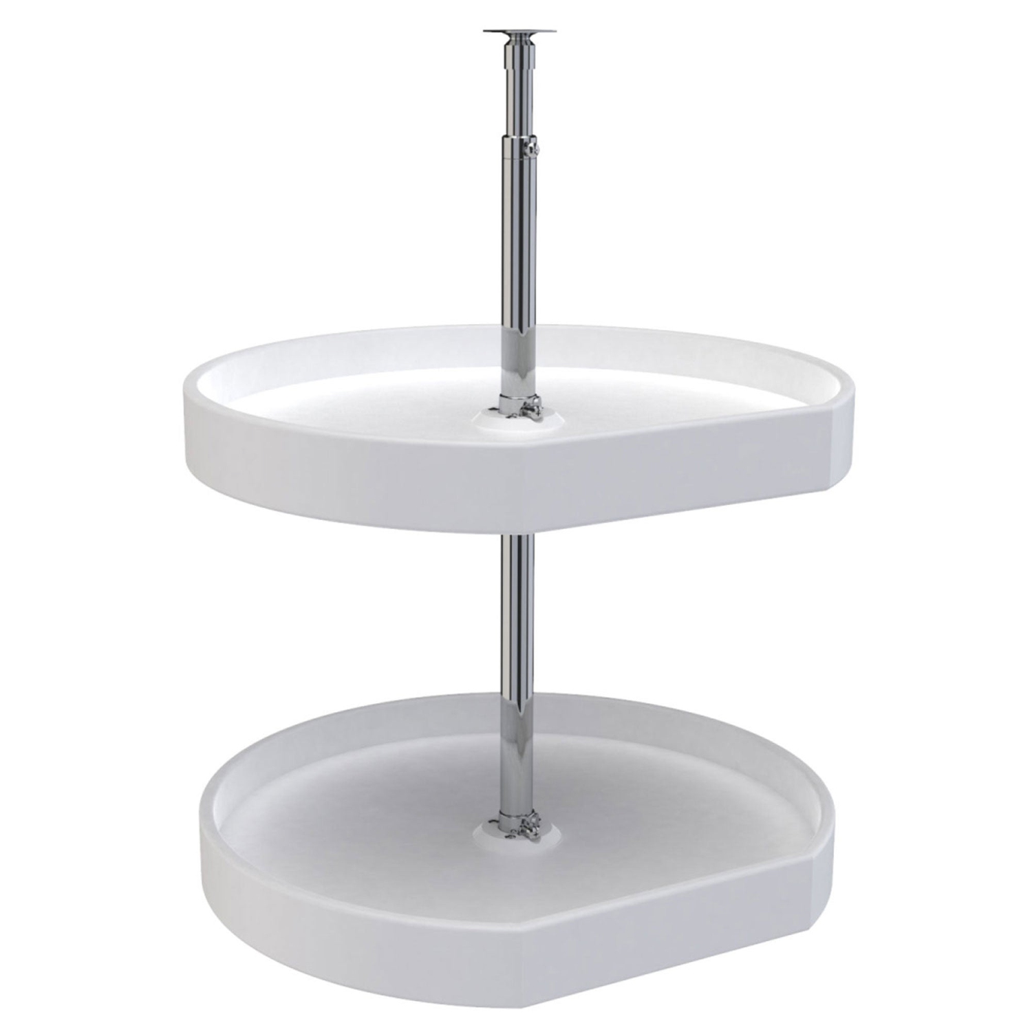 Rev-A-Shelf 20" Lazy Susan D-Shaped Cabinet Polymer Two-Tier, White, 7012-20-11-52