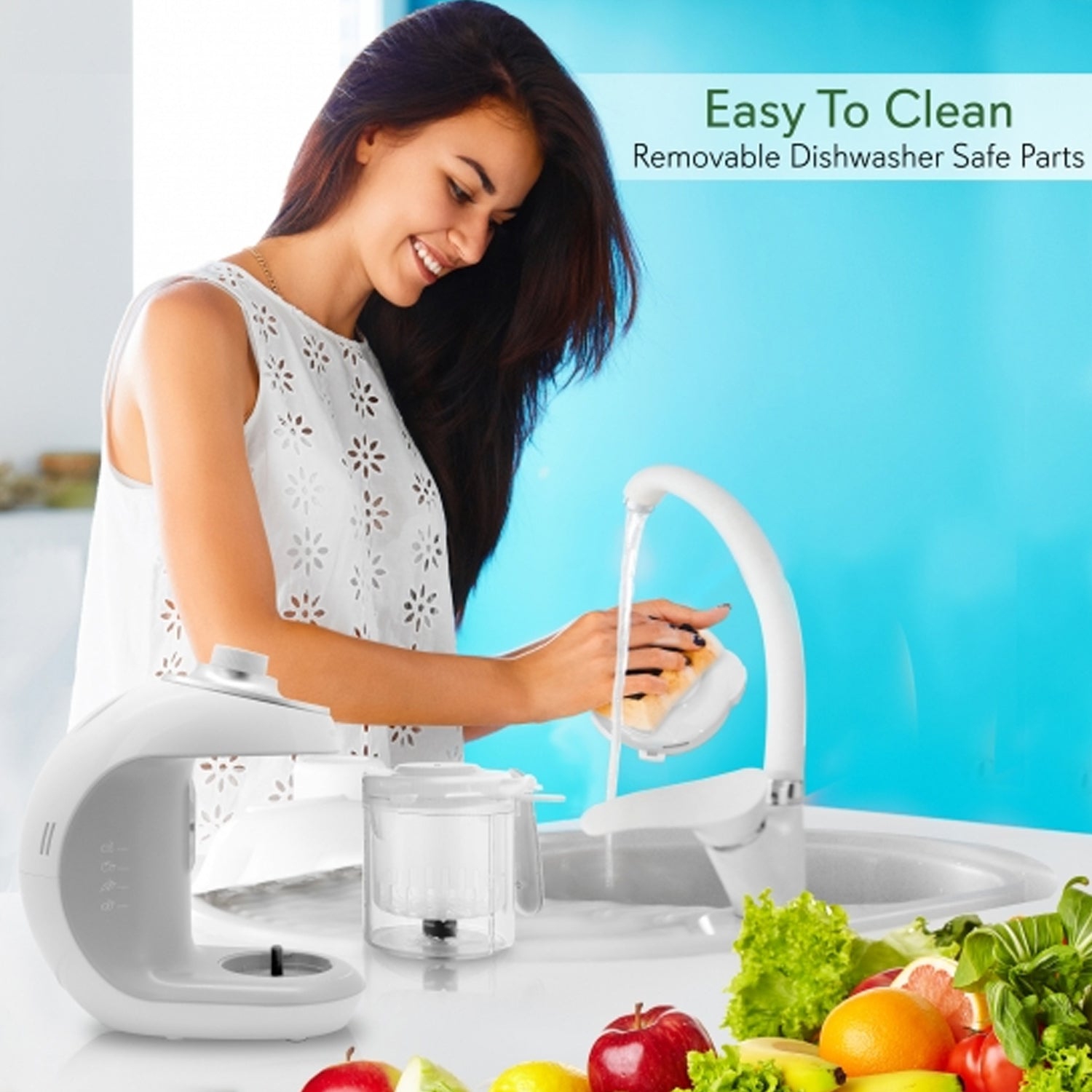 Robot culinaire en purée, mélangeur et cuiseur à vapeur de NutriChef Electric pour bébés