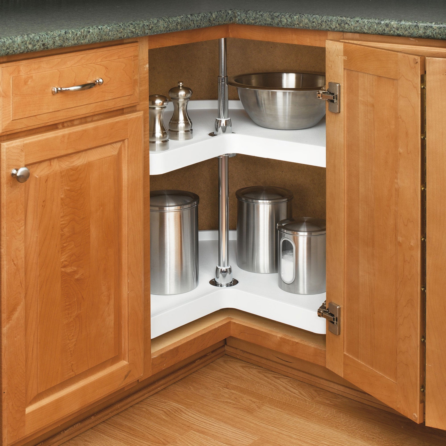 Rev-A-Shelf 24'' Kidney Lazy Susan Corner Wall Cabinet 2-Shelf, 6472-24-11-52