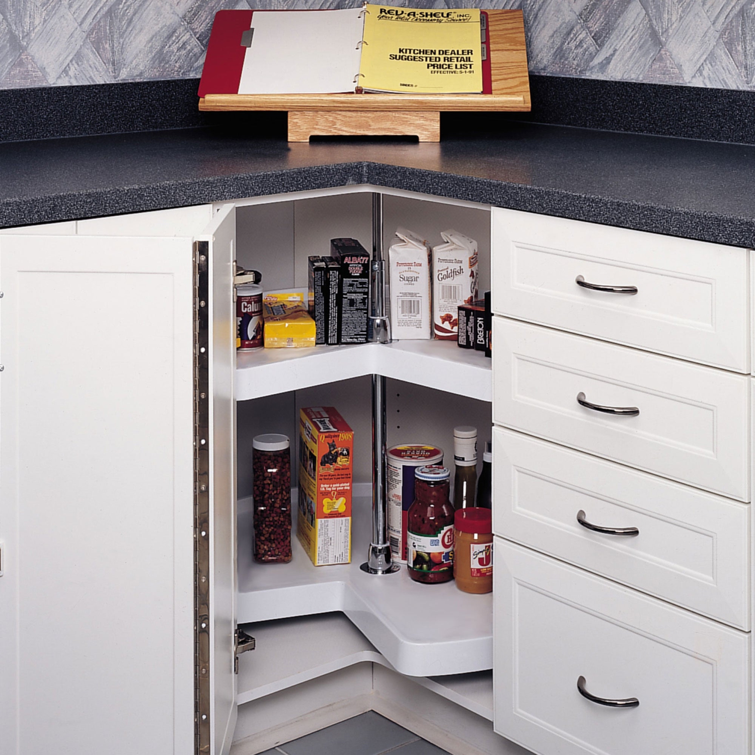 Rev-A-Shelf 24'' Kidney Lazy Susan Corner Wall Cabinet 2-Shelf, 6472-24-11-52
