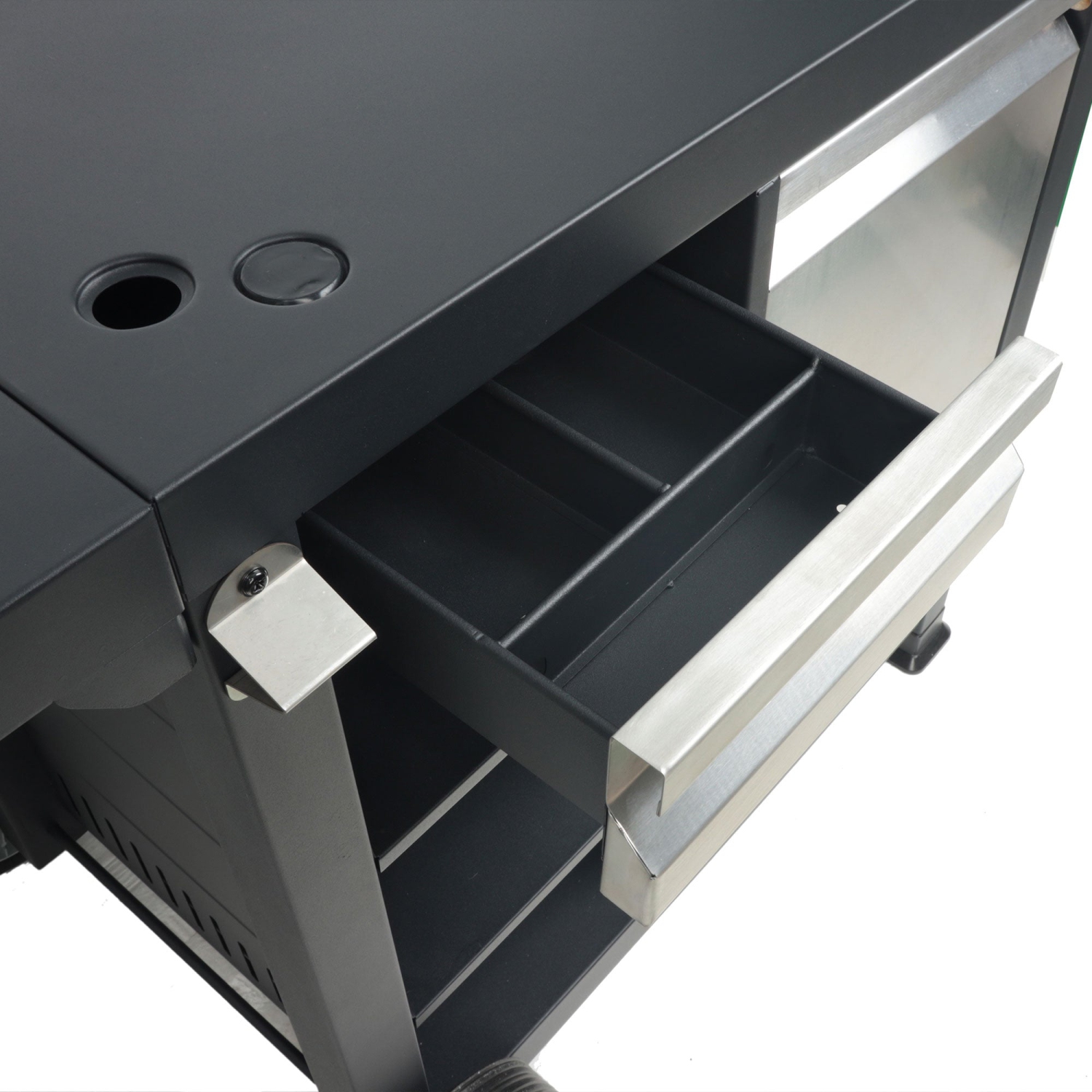 Razor – Chariot universel de préparation sur roulettes pour plaques et grilles extérieures portatives, noir