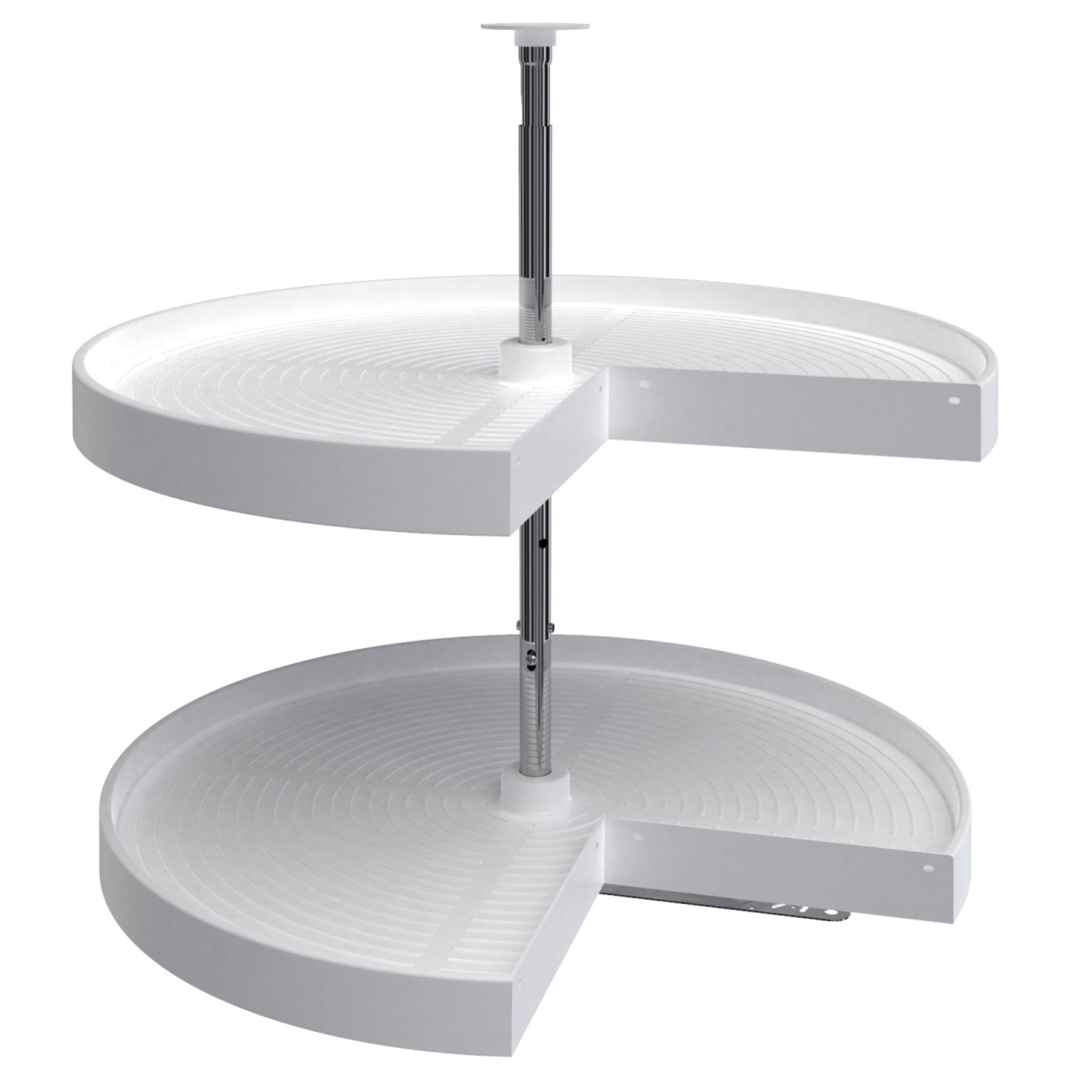 Rev-A-Shelf 28&nbsp;po Lazy Susan Pie-Cut Polymer deux tablettes, blanc, LD-2942-28-11-1