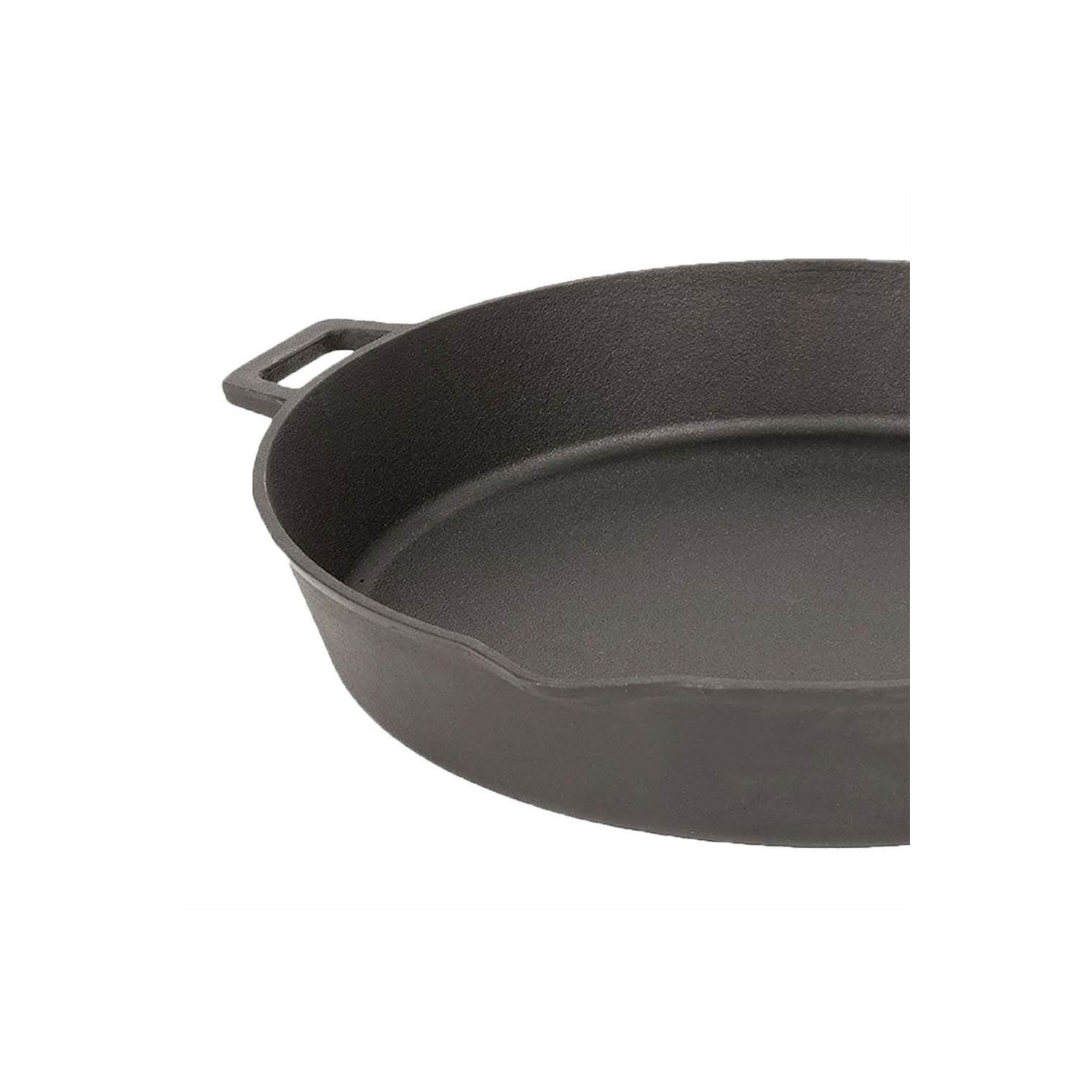 Bayou Classic 16 Inch Oven Safe Cast Iron Skillet Cooking Pot, Black