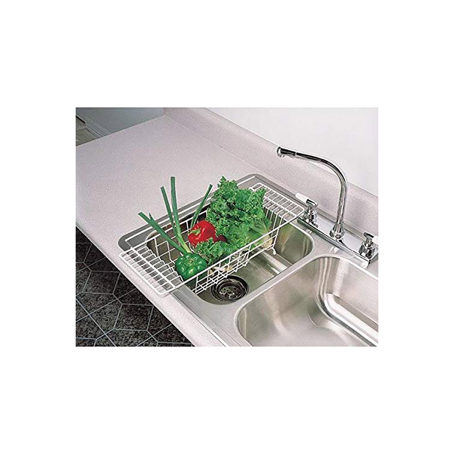 Closetmaid Economical 8" Wide Over the Sink Steel Dish Draining Solution, White