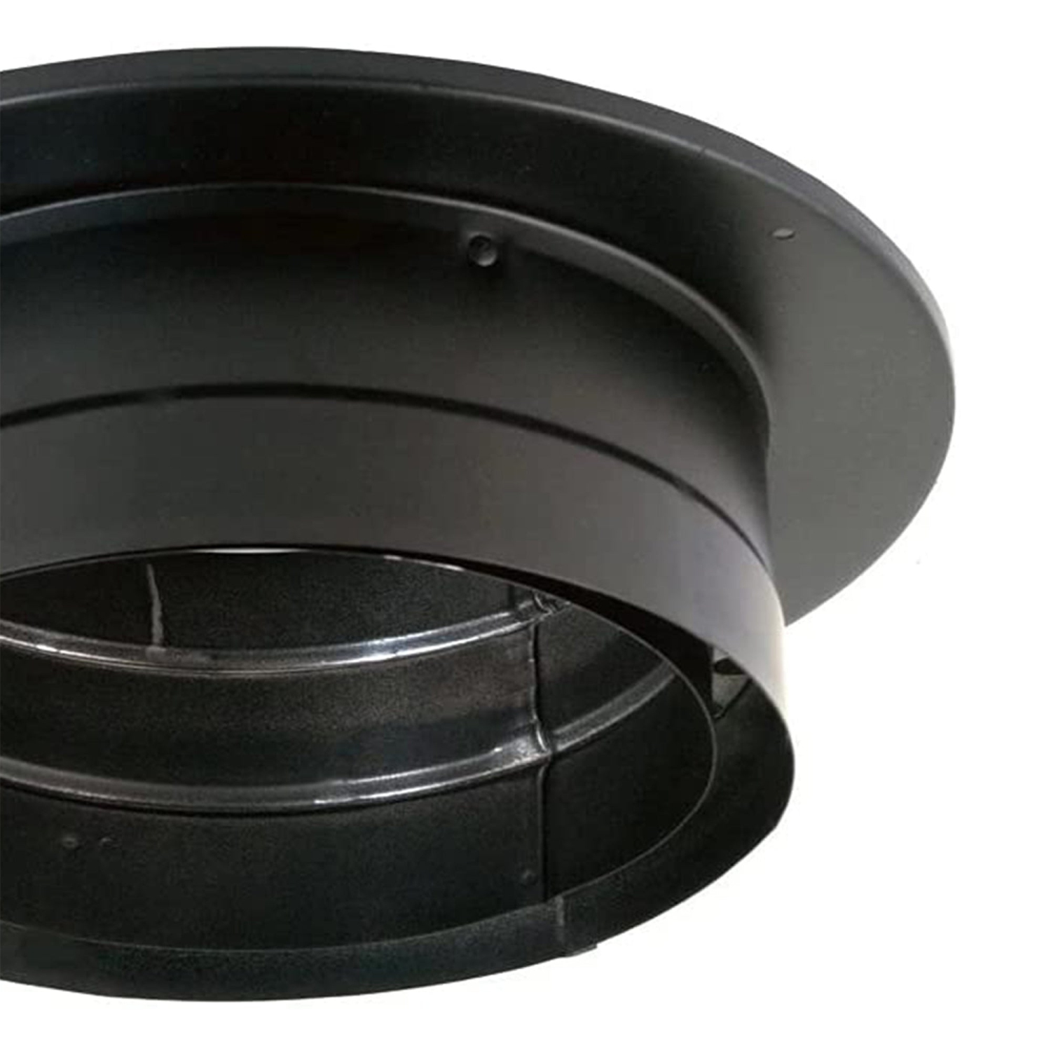 DVL DuraVent 9 x 9 po Adaptateur de plafond à double paroi en acier inoxydable galvanisé, noir