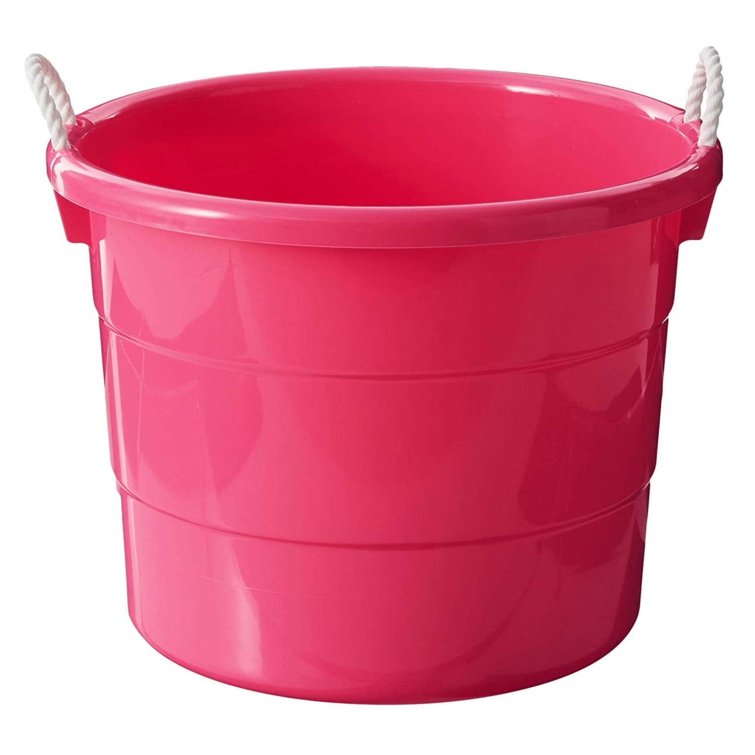 Homz Plastic 18 Gallon Utility Bucket Tub Container with Handles, Pink