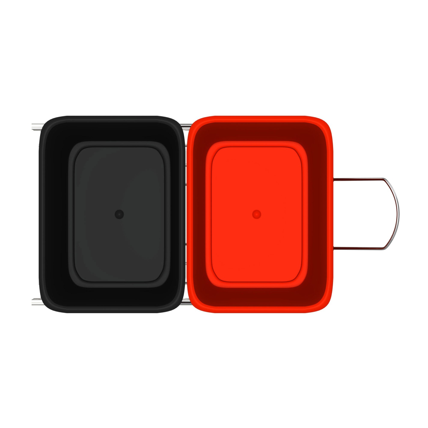 Rev-A-Shelf Double Pullout Trash Can 35 qt. for Kitchen, Red, RV-18KD-1618C-S