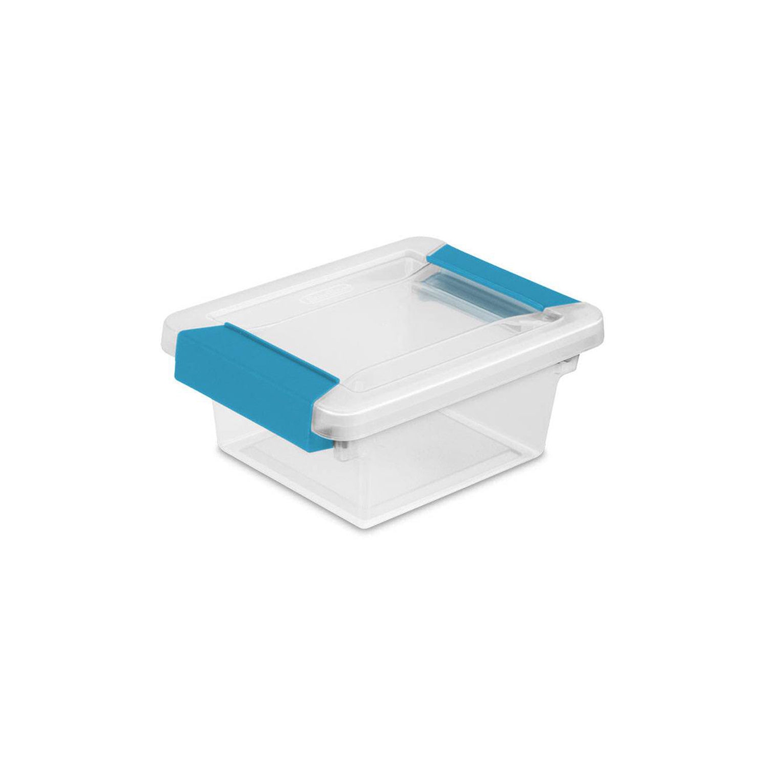Sterilite Plastic Mini Clip Storage Box Container with Latching Lid, 18 Pack