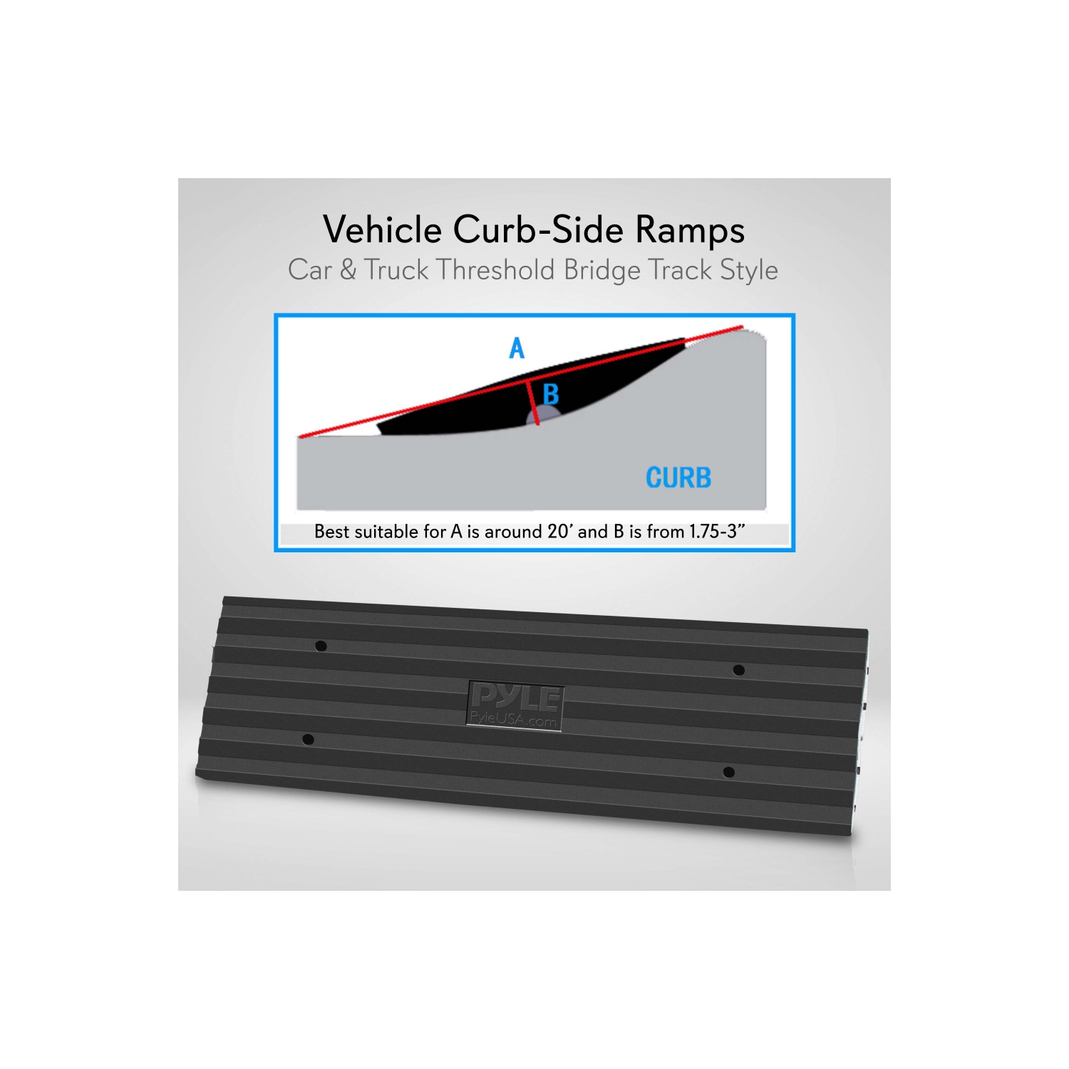 Car/Truck Curb Ramp - Driveway Rubber Threshold Car Curb-Side Bridge