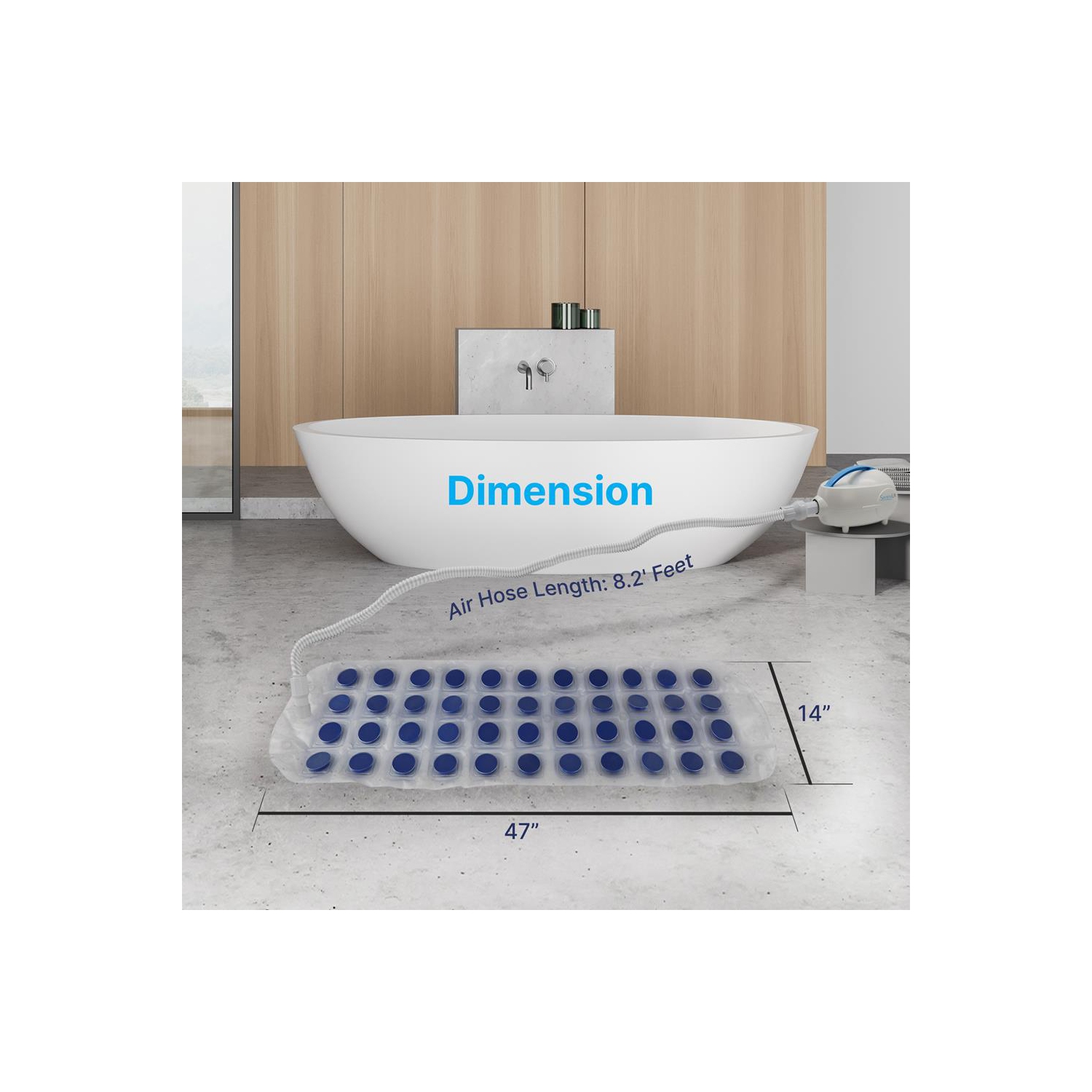 Tapis de bain moussant massage pour le corps avec air chaud