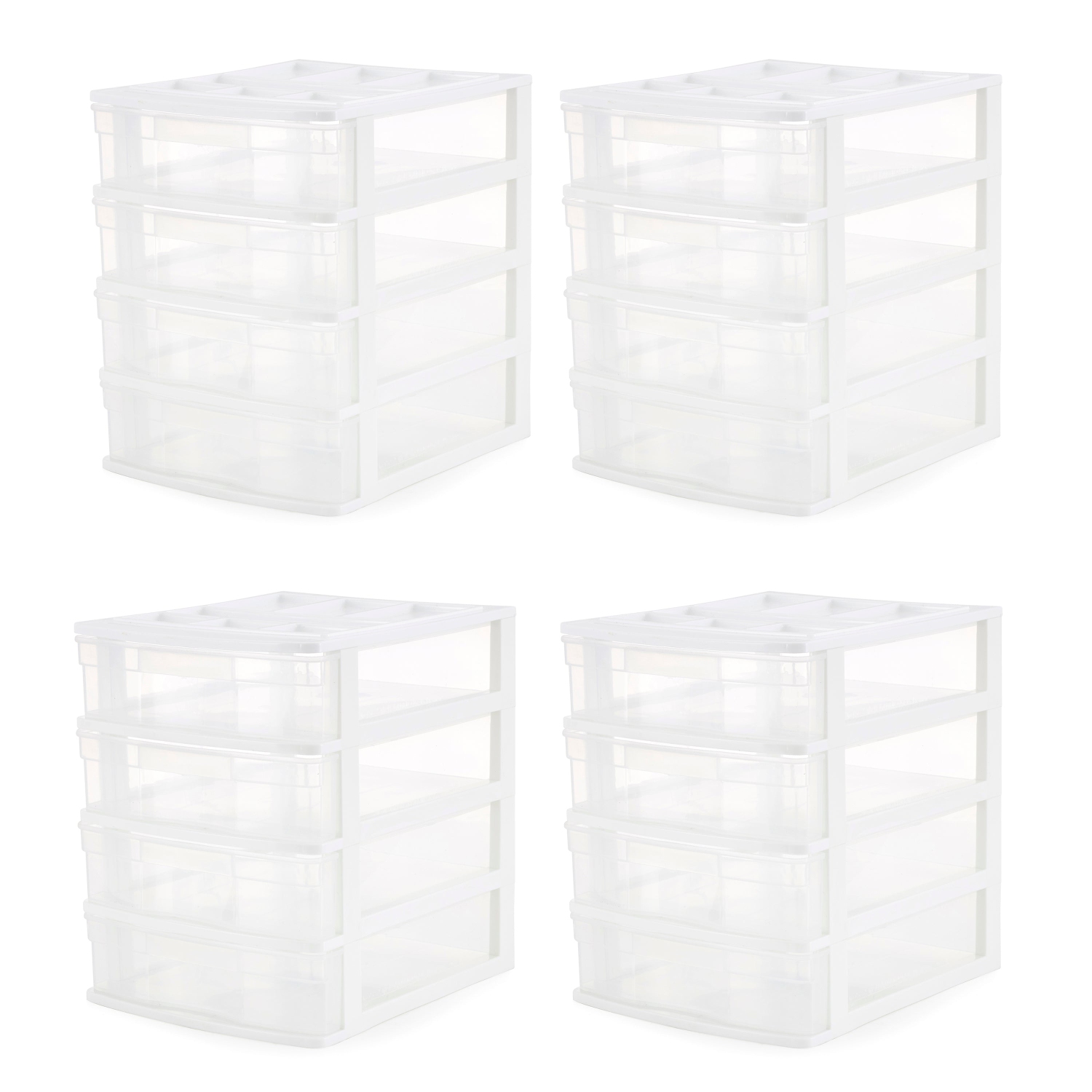 Gracious Living 4 Drawer Desktop Countertop Storage with Organizer Lid