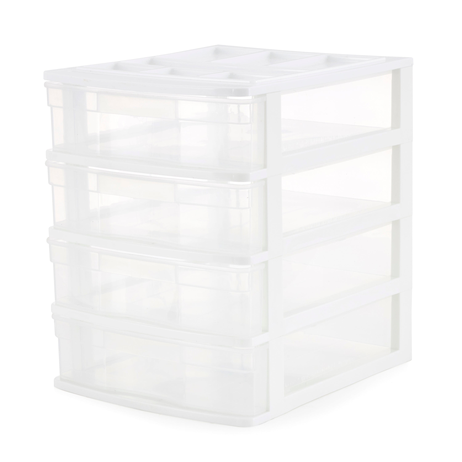 Gracious Living 4 Drawer Desktop Countertop Storage with Organizer Lid