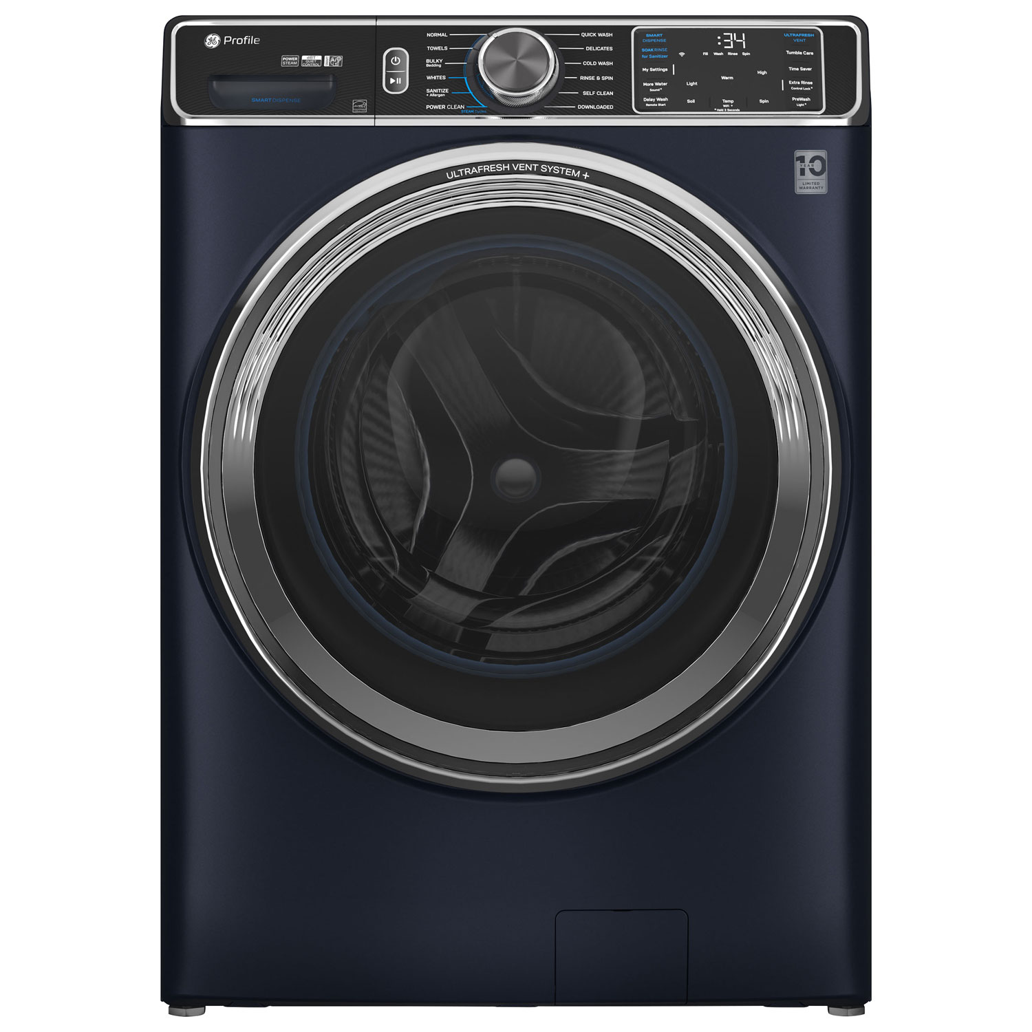 GE Profile 6.1 Cu. Ft. Front Load Steam Washer - Sapphire Blue