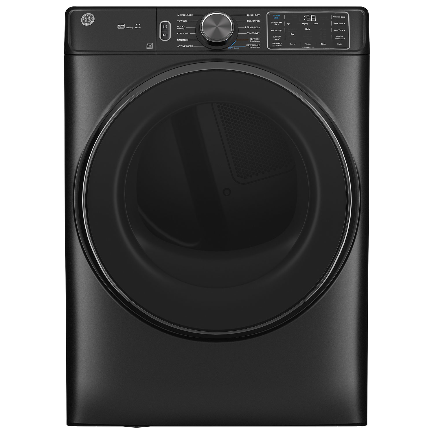 Ge 7.8 Cu. Ft. Electric Steam Dryer - Carbon Graphite