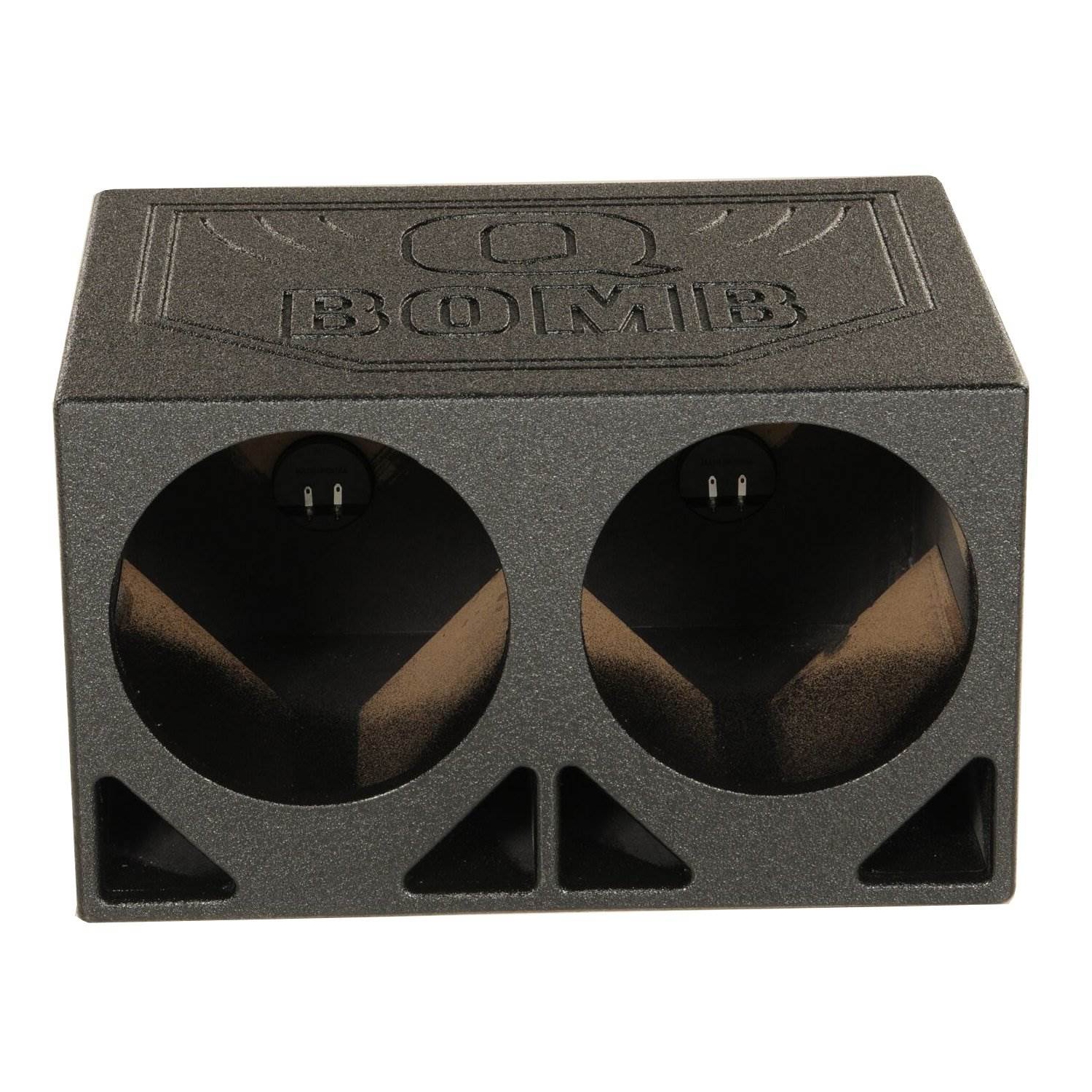 Haut-parleur d'extrêmes graves double 10 po à évent triangulaire et vaporisateur pour doublure de caisse Q Power