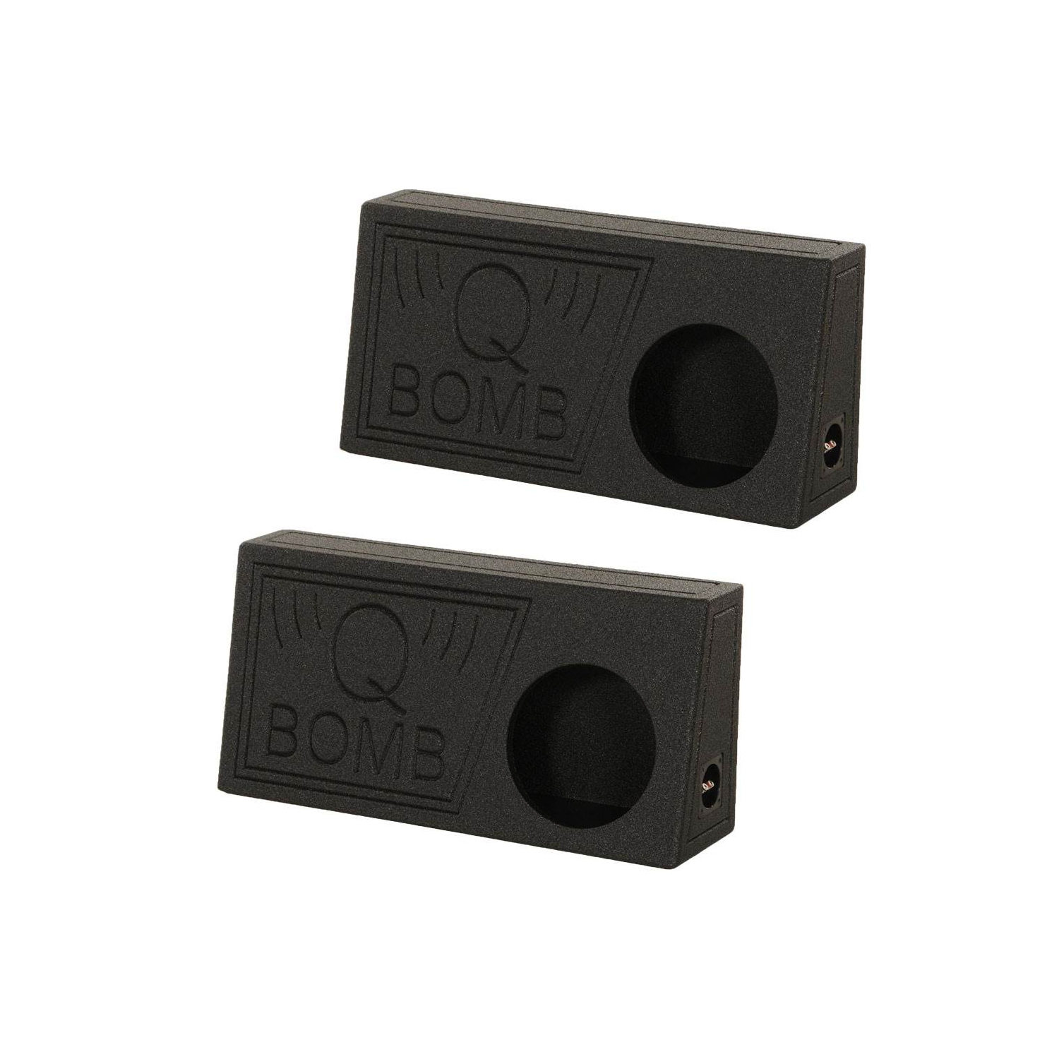 QPower QBomb Single 10" Vented Subwoofer Box with Black Bedliner Spray