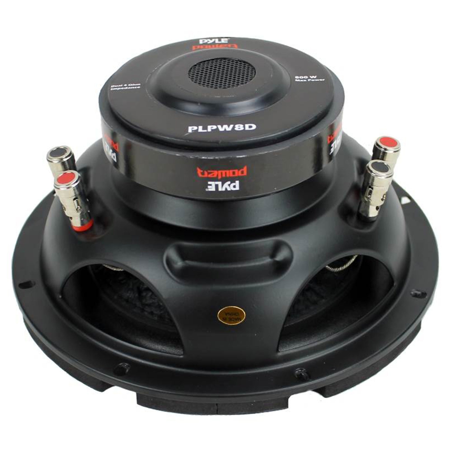 Pyle – Ensemble de haut-parleurs d'extrêmes graves 1600&nbsp;W DVC 4&nbsp;Ohm pour l'auto, 8&nbsp;po, noir