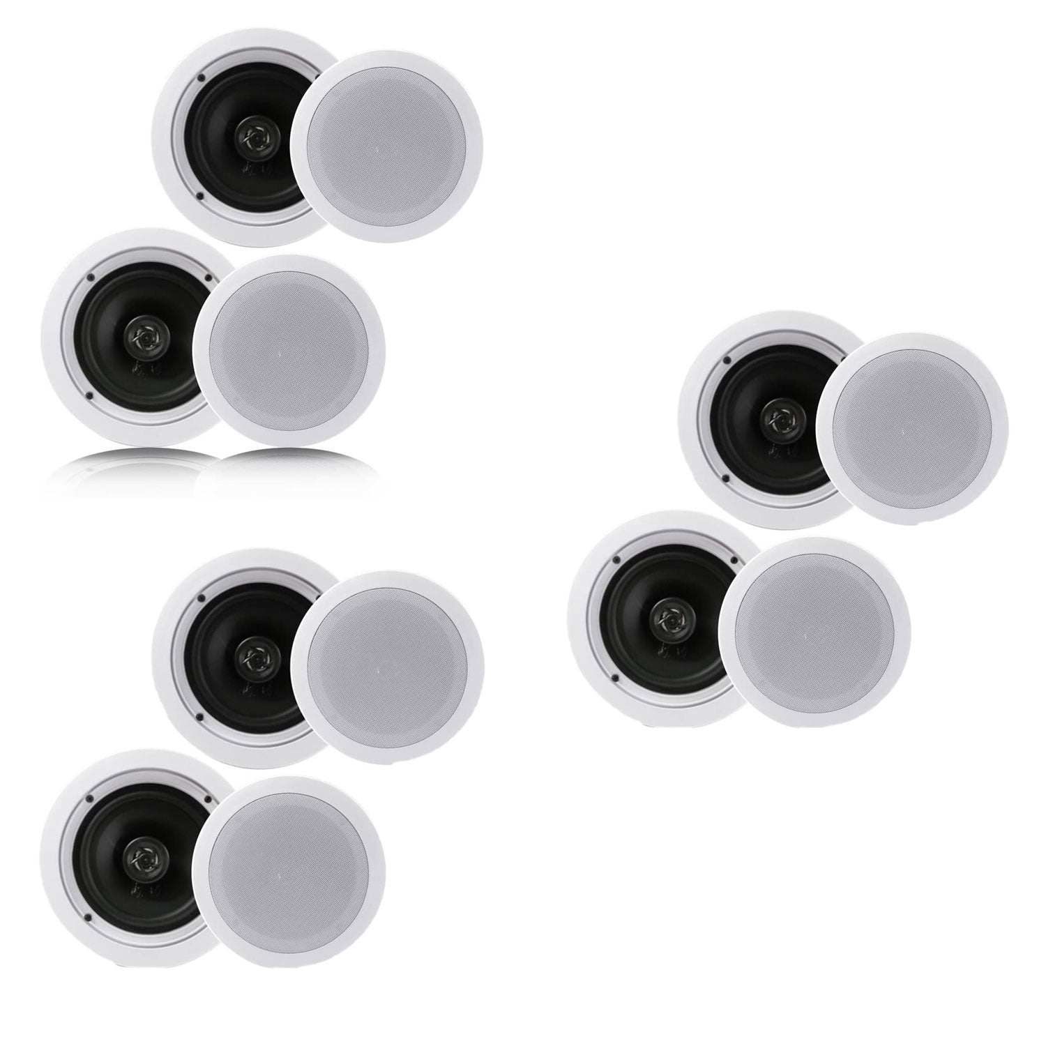 Pyle PDIC1661RD 6.5" 200 Watt dans le plafond/la roue 2 Paire de système de haut-parleur de la voie (3 Pk)
