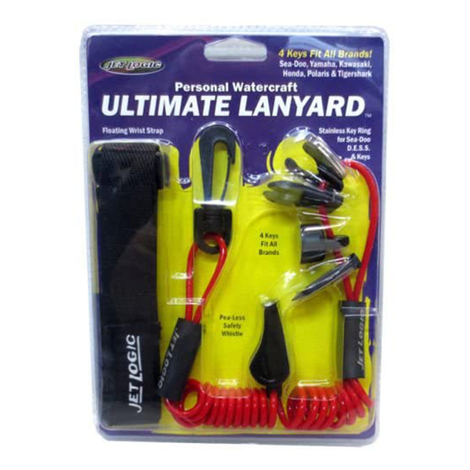 Kwik Tek – Cordon de sécurité ultime pour motomarine UL-2 avec bracelet flottant et sifflet, rouge