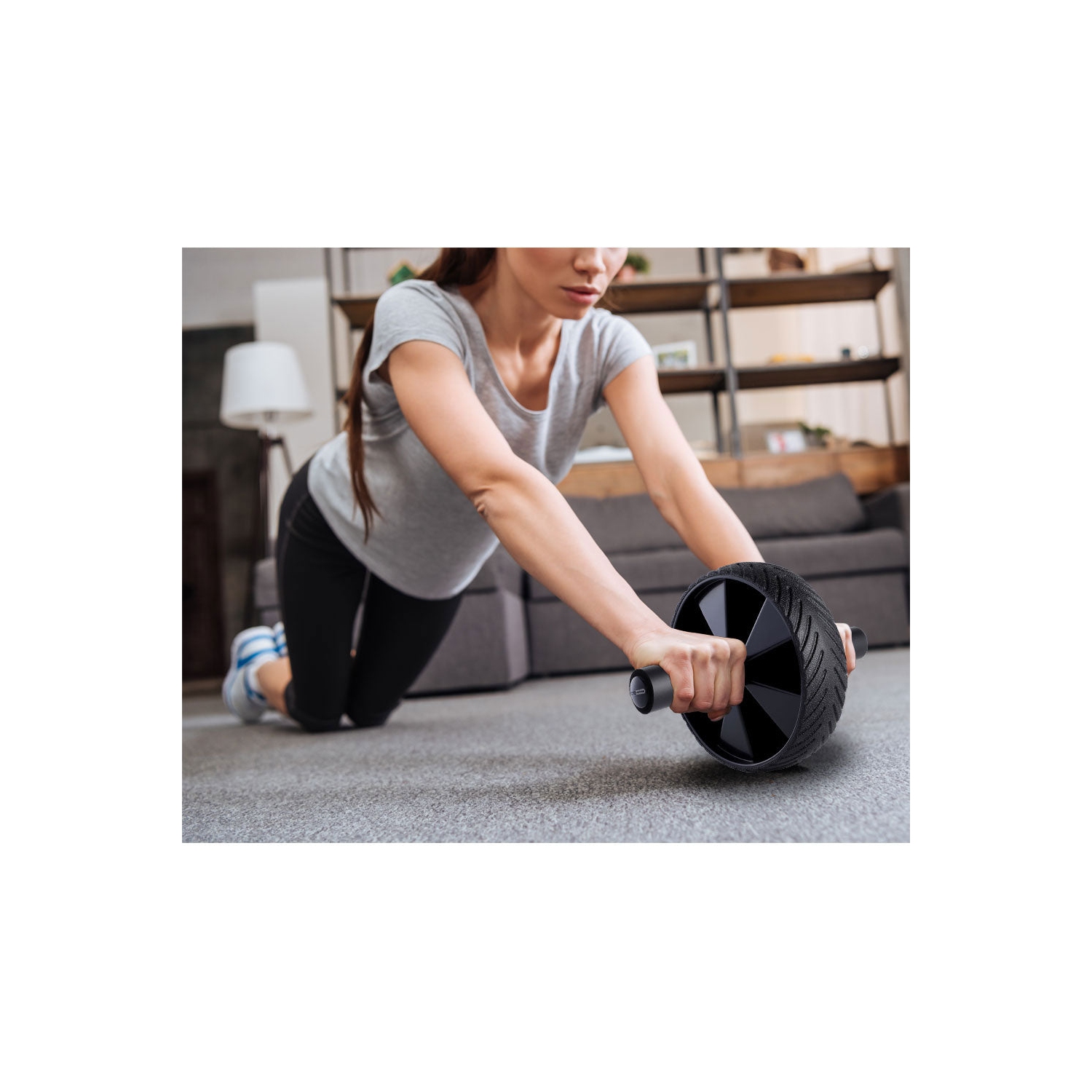 HolaHatha Exercise Fitness Abdominal Core Toner Workout Single Ab Roller Wheel