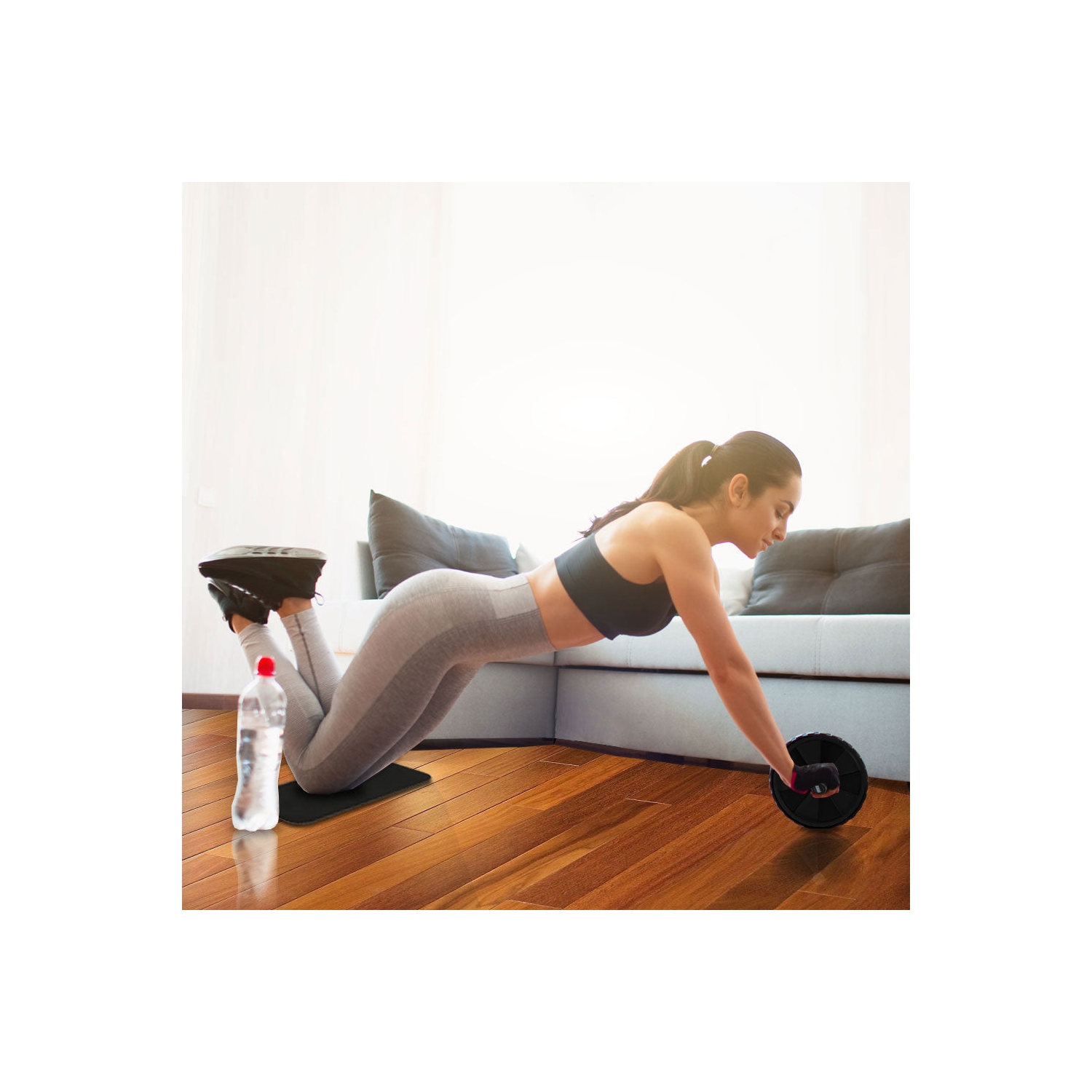 HolaHatha Exercise Fitness Abdominal Core Toner Workout Single Ab Roller Wheel