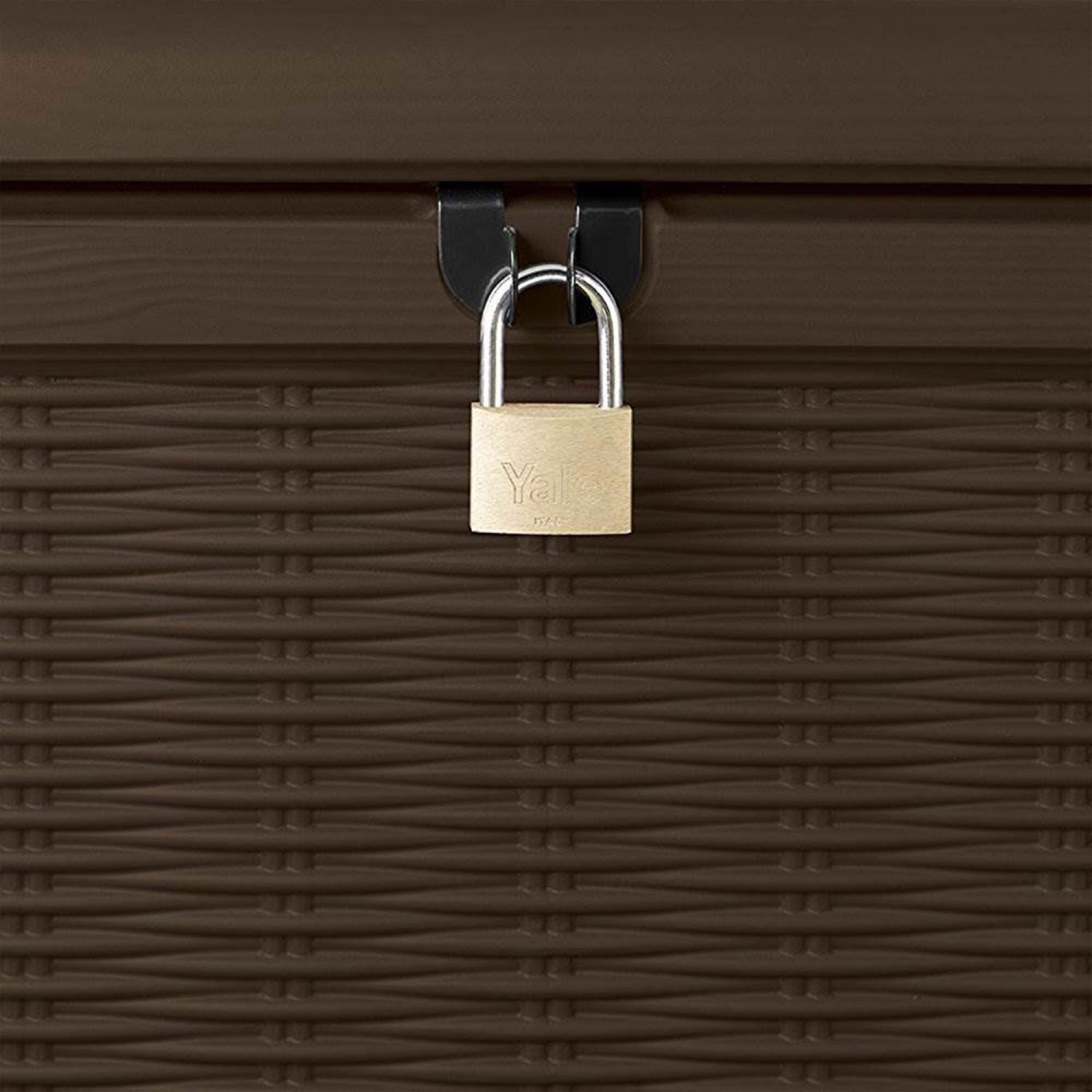 Boîte et banc de rangement en résine de rotin de 110 gallons Bornéo de Keter