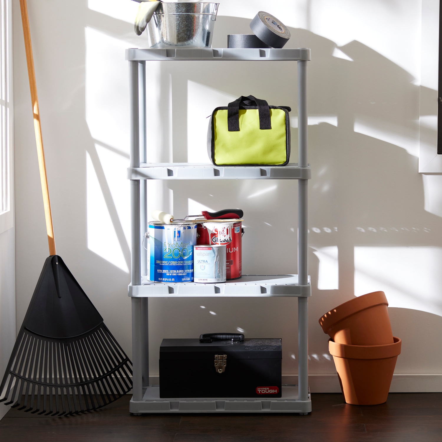 Système de rangement à 4 niveaux pour étagère de service léger Knect-A-Shelf de Gracious Living