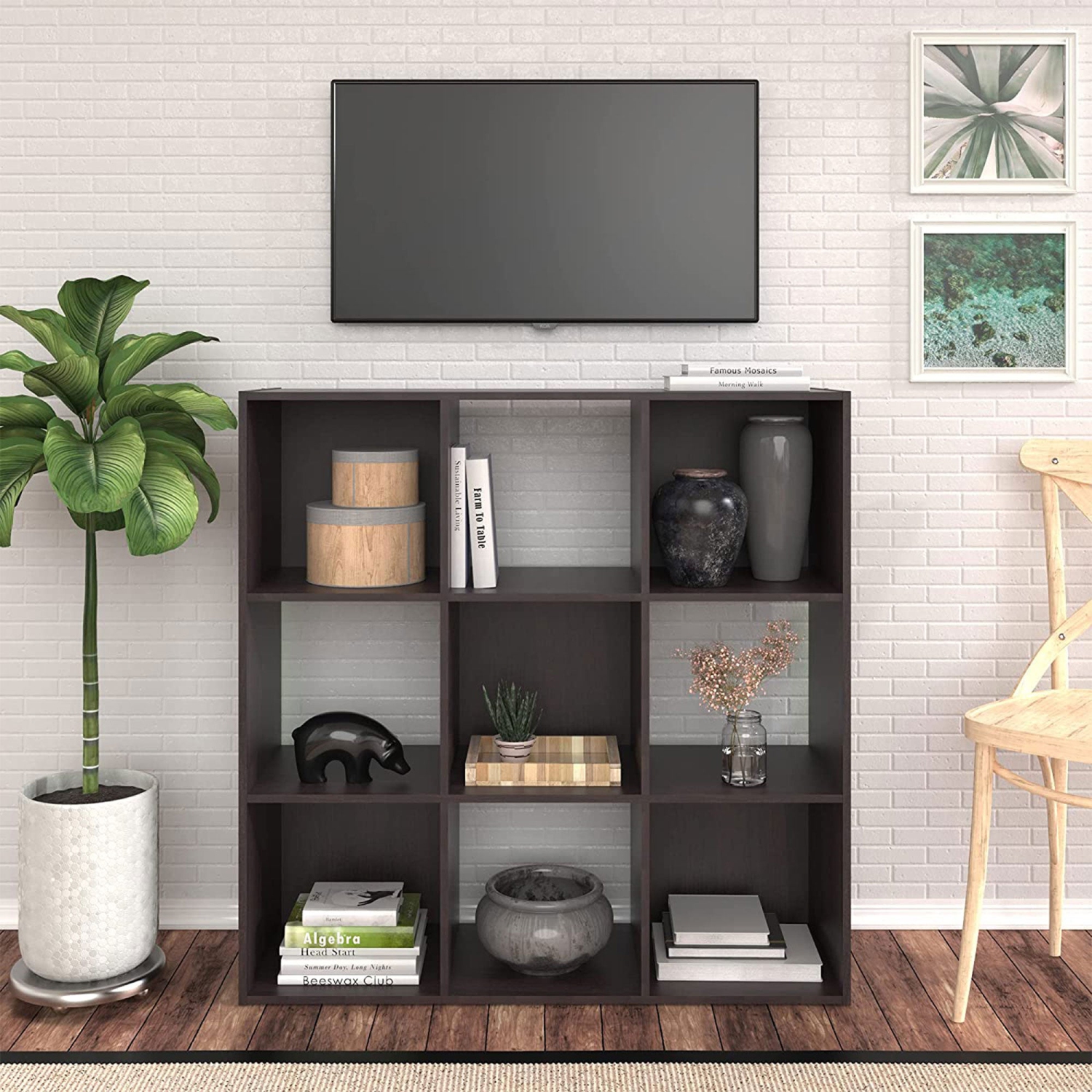 ClosetMaid – Étagère de rangement empilable en bois à 9 cubes, espresso