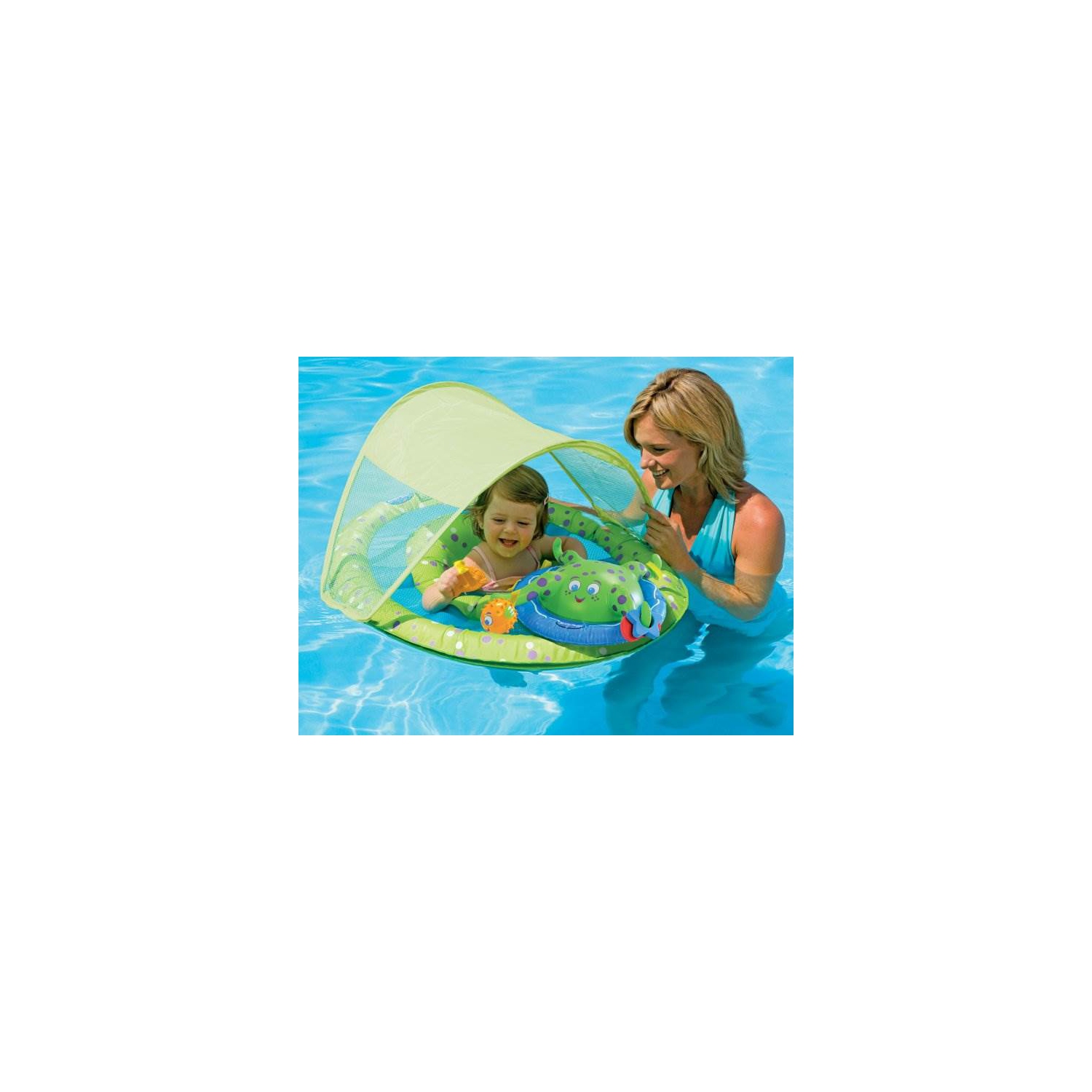 Flotteur de piscine à ressort avec auvent de SwimWays pour bébé