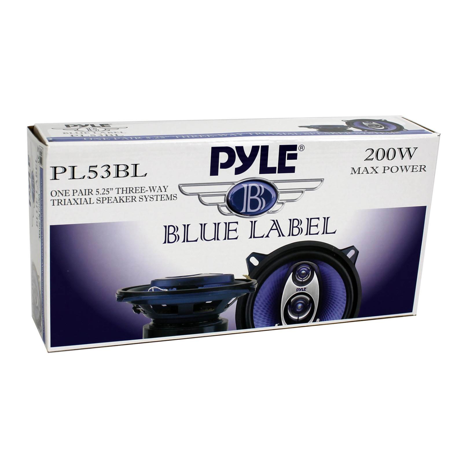 Pyle PL53BL 5.25" 200W 3-Way Car Audio Triaxial Speakers Stereo, Blue