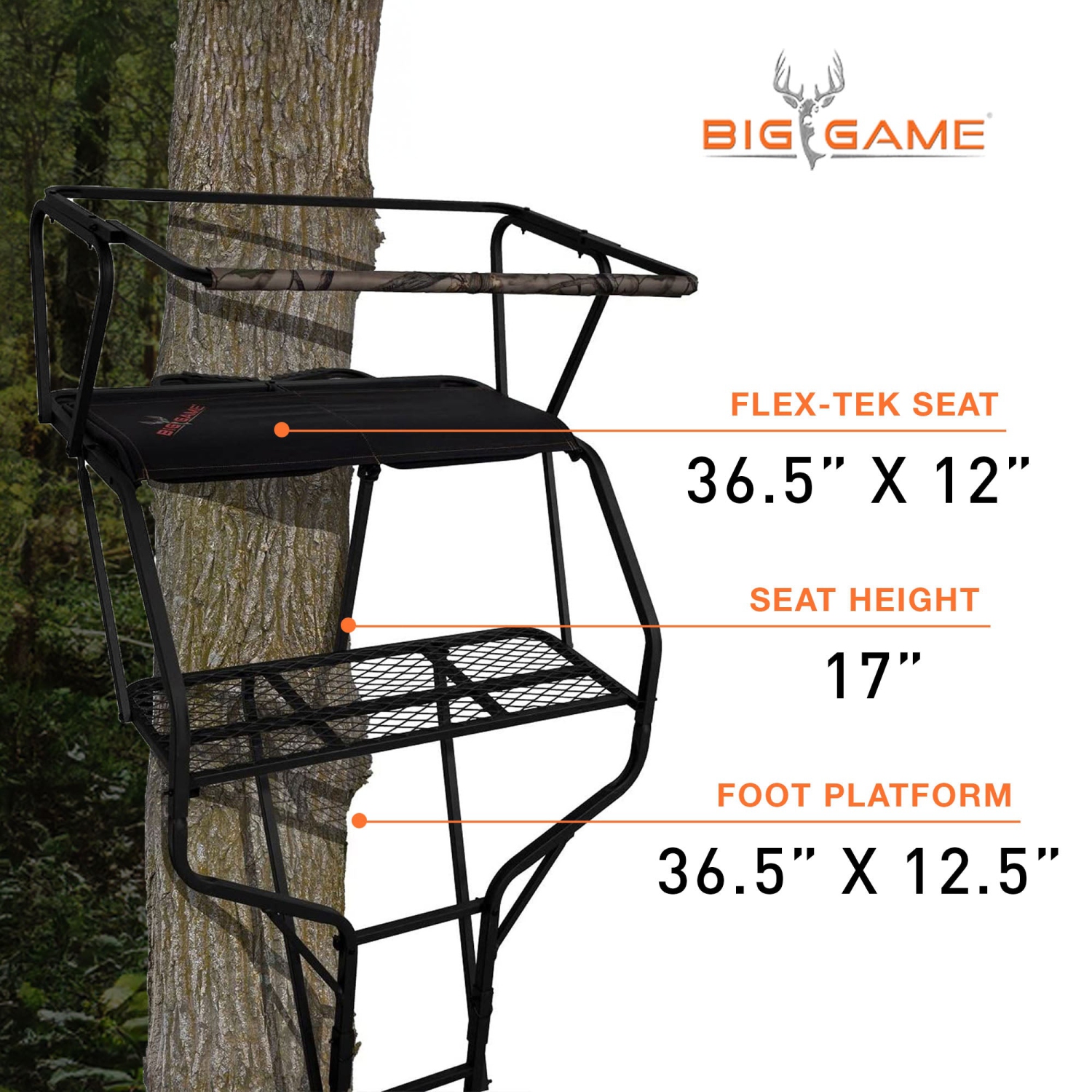 Big Game Guardian DXT Portable 2 Hunter Tree Ladder Stand, 18 Foot