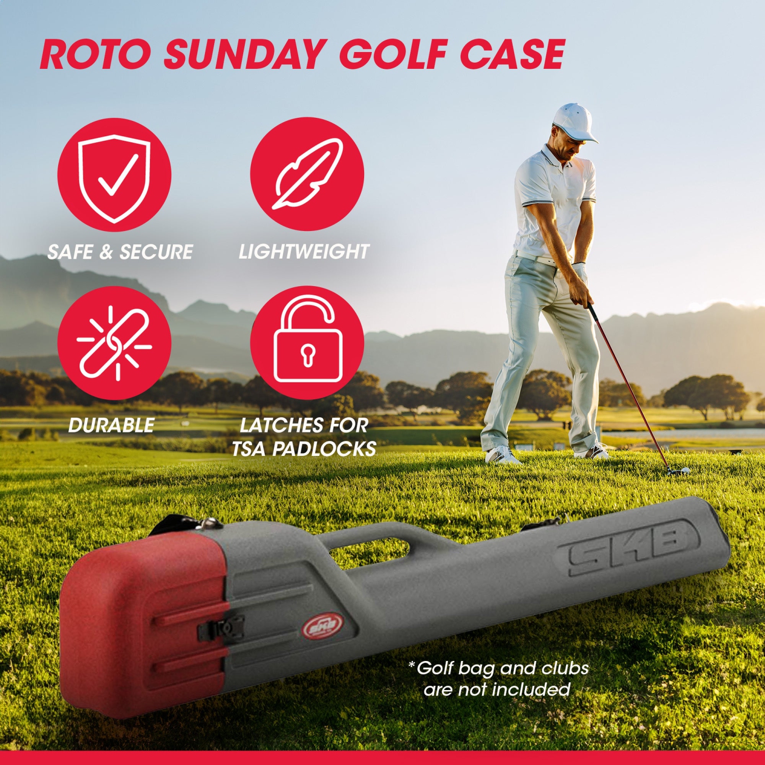 SKB cases – Étui de voyage léger en plastique rigide Roto Sunday Golf Club Airline