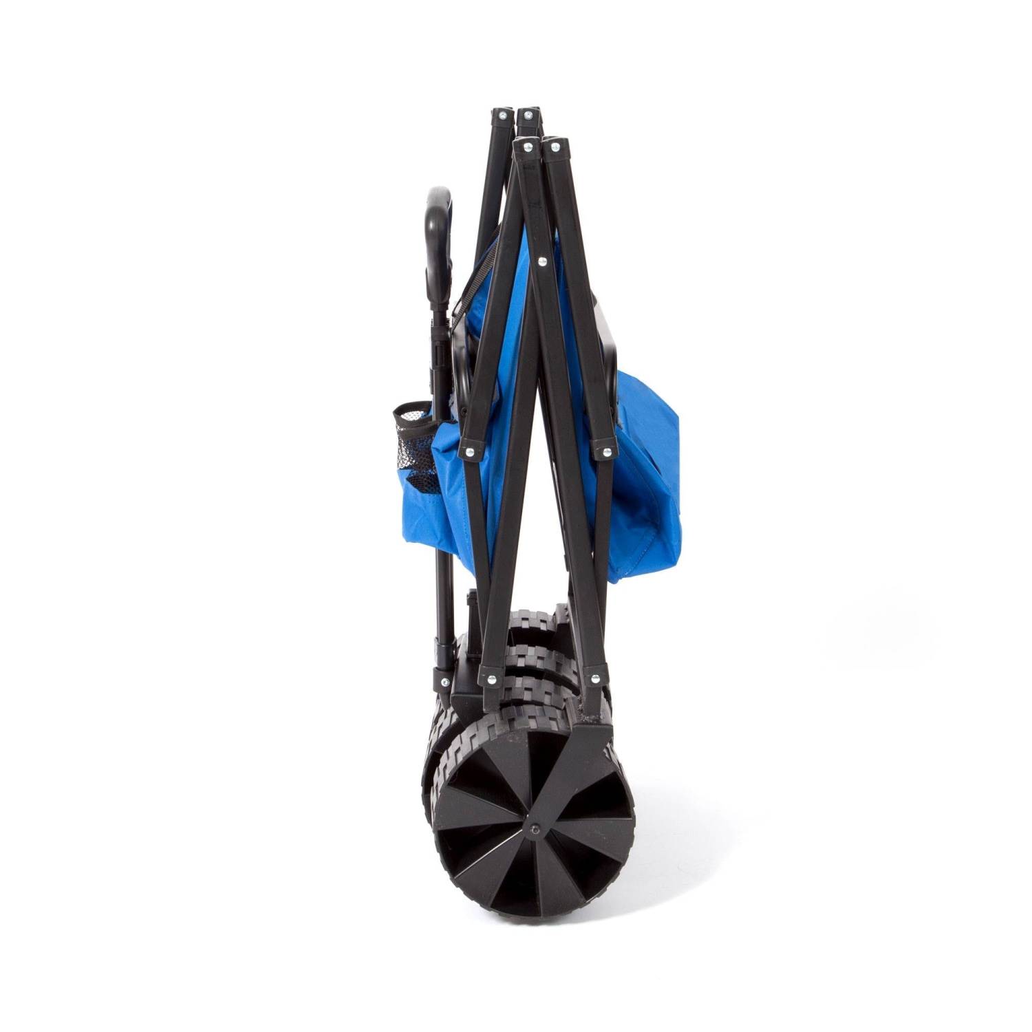 Seina 150&nbsp;lb – Chariot utilitaire extérieur à cadre en acier pliable, capacité, bleu/gris