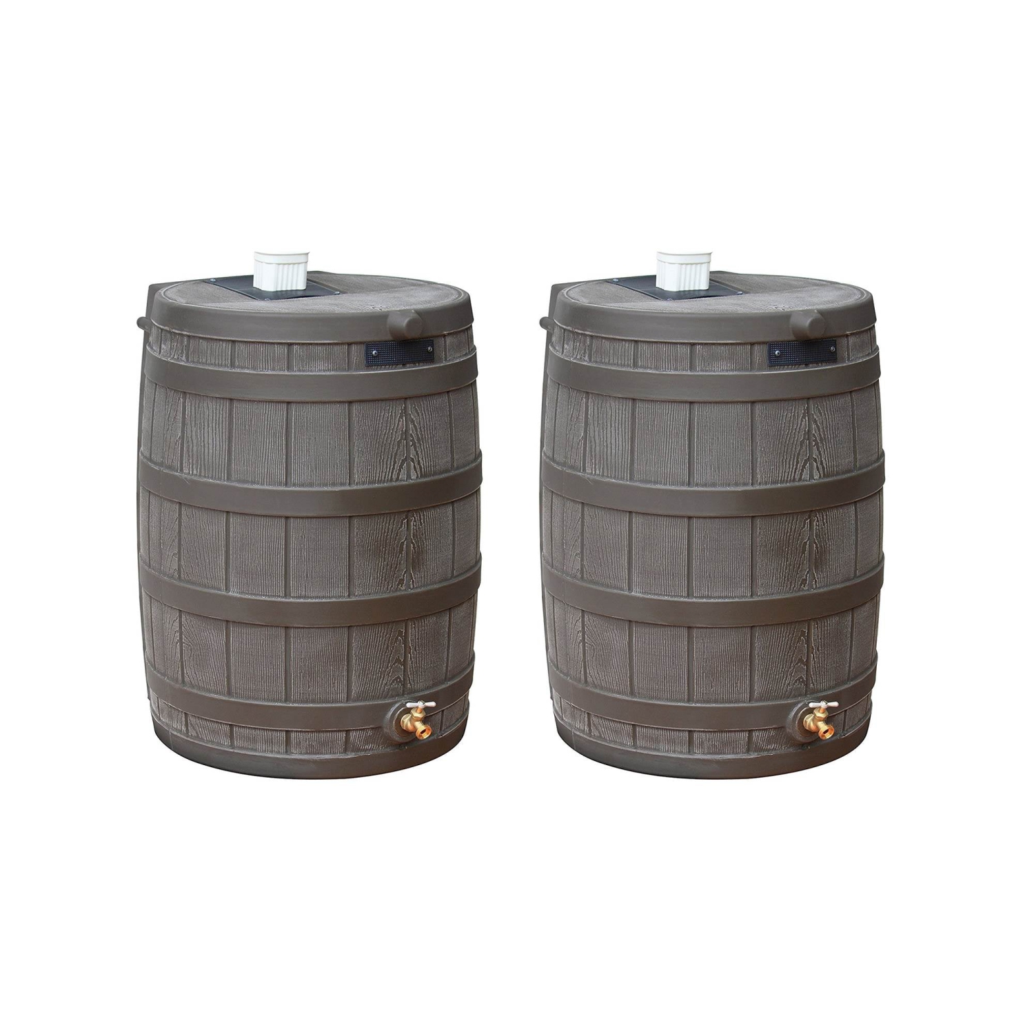 Good Ideas Rain Wizard 50 Gallon Rain Barrel Water Collector, Oak