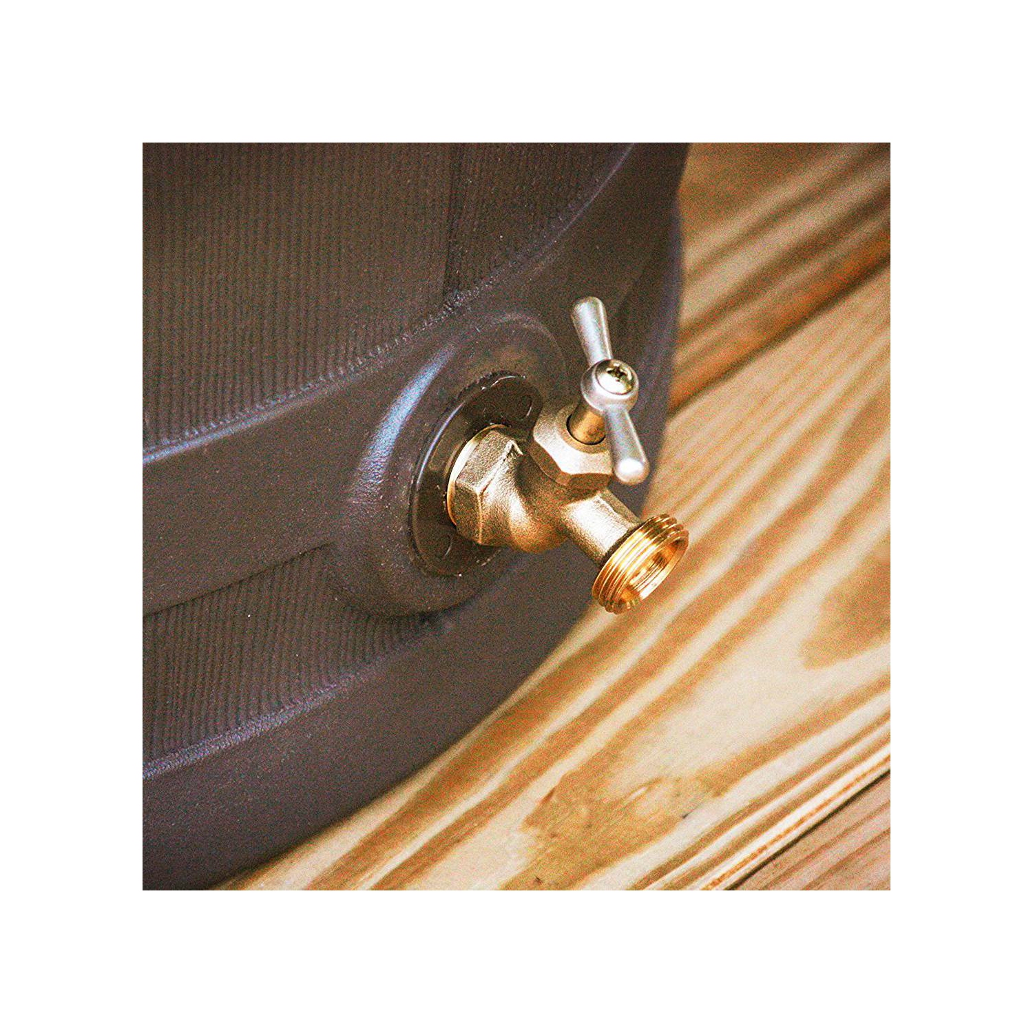 Good Ideas Rain Wizard 50 Gallon Rain Barrel Water Collector, Oak