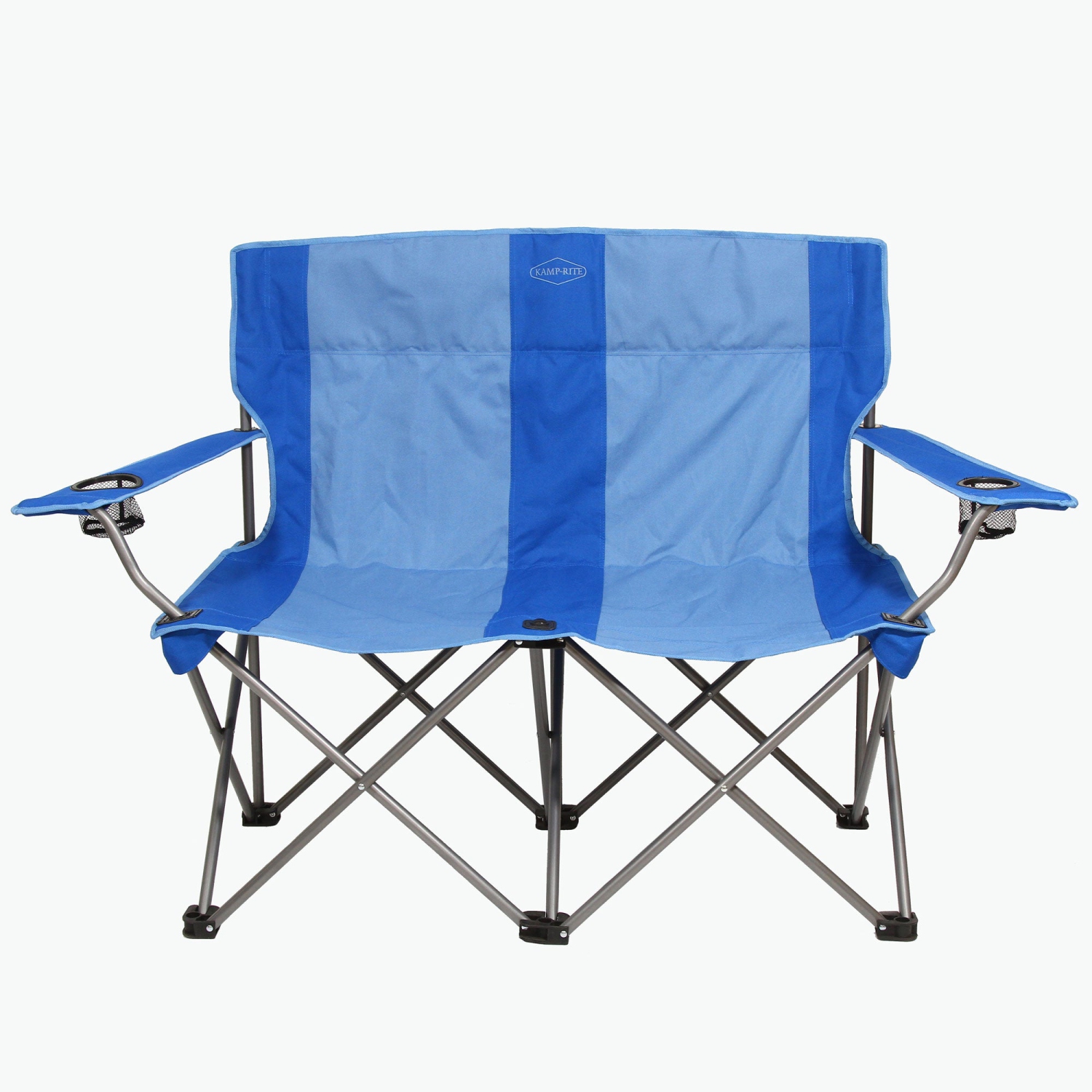 Kamp-Rite – Chaise de camping pliante pour 2&nbsp;personnes, bleu