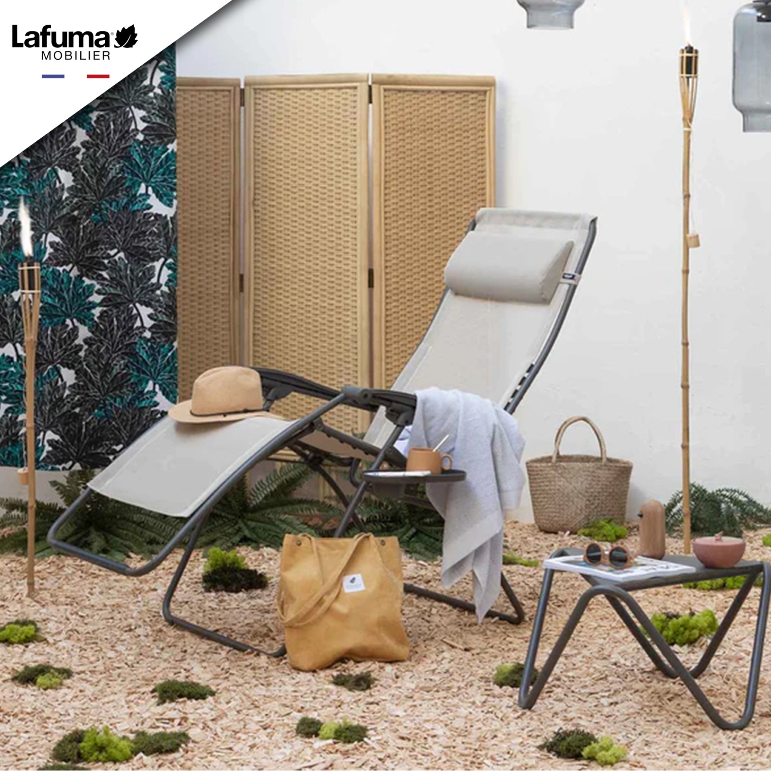 Lafuma – Fauteuil inclinable en acier encadré pour l’extérieur Futura Zero Gravity, gris saisit