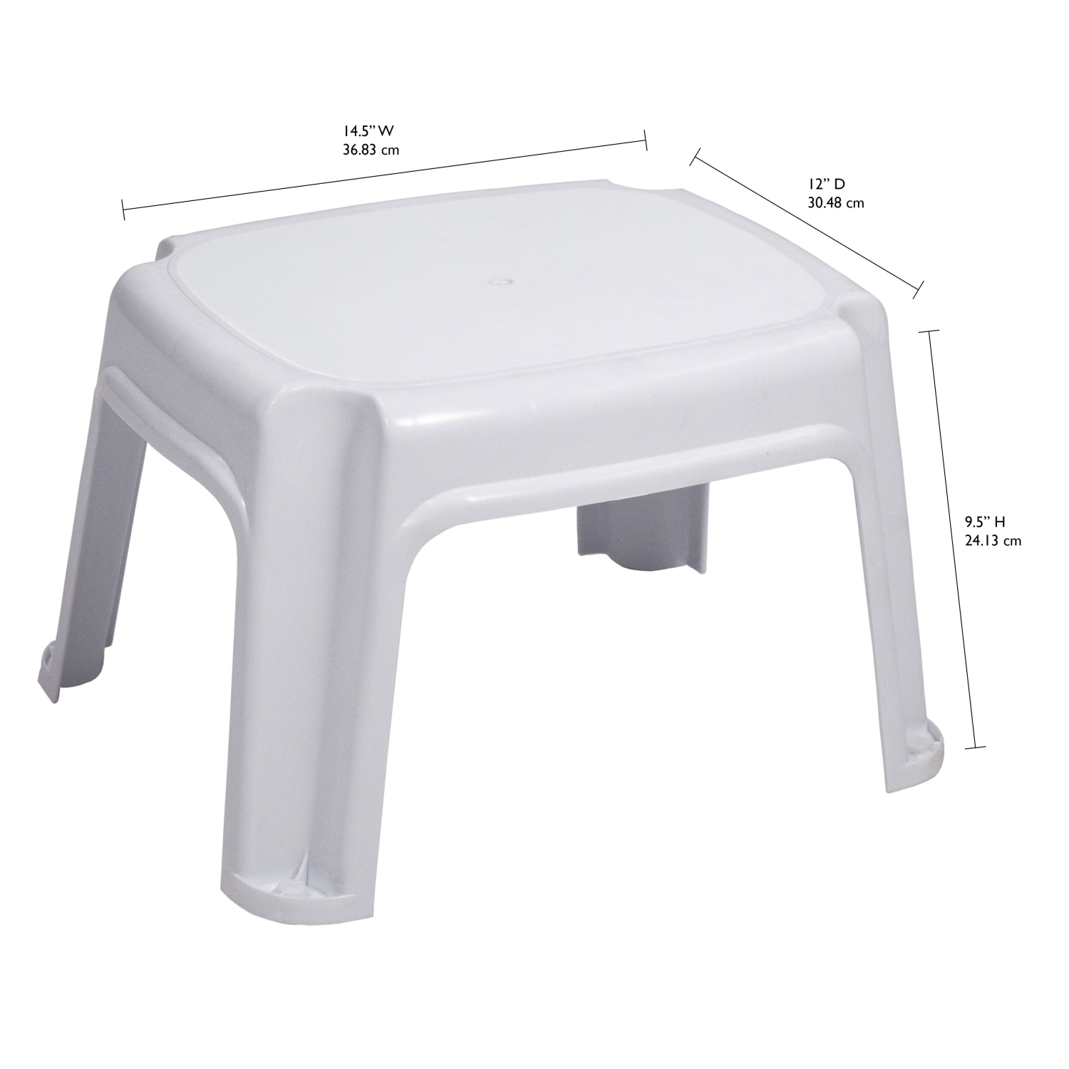Tabouret de cuisine/maison portatif Gracious Living 9,5 en plastique, 1 marches, blanc