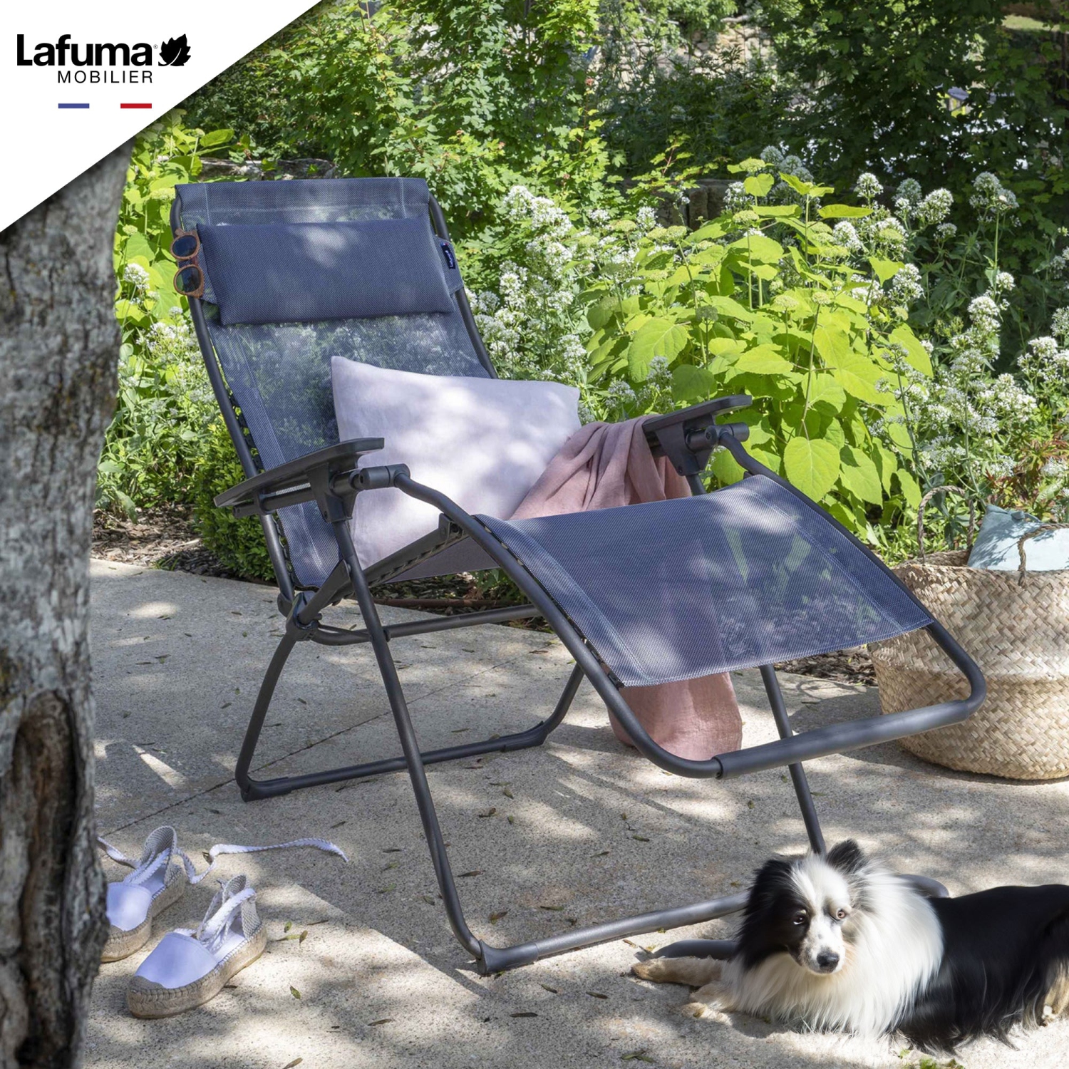 Fauteuil inclinable extérieur Lafuma LFM3118-8547 Futura Gravity, bleu océan