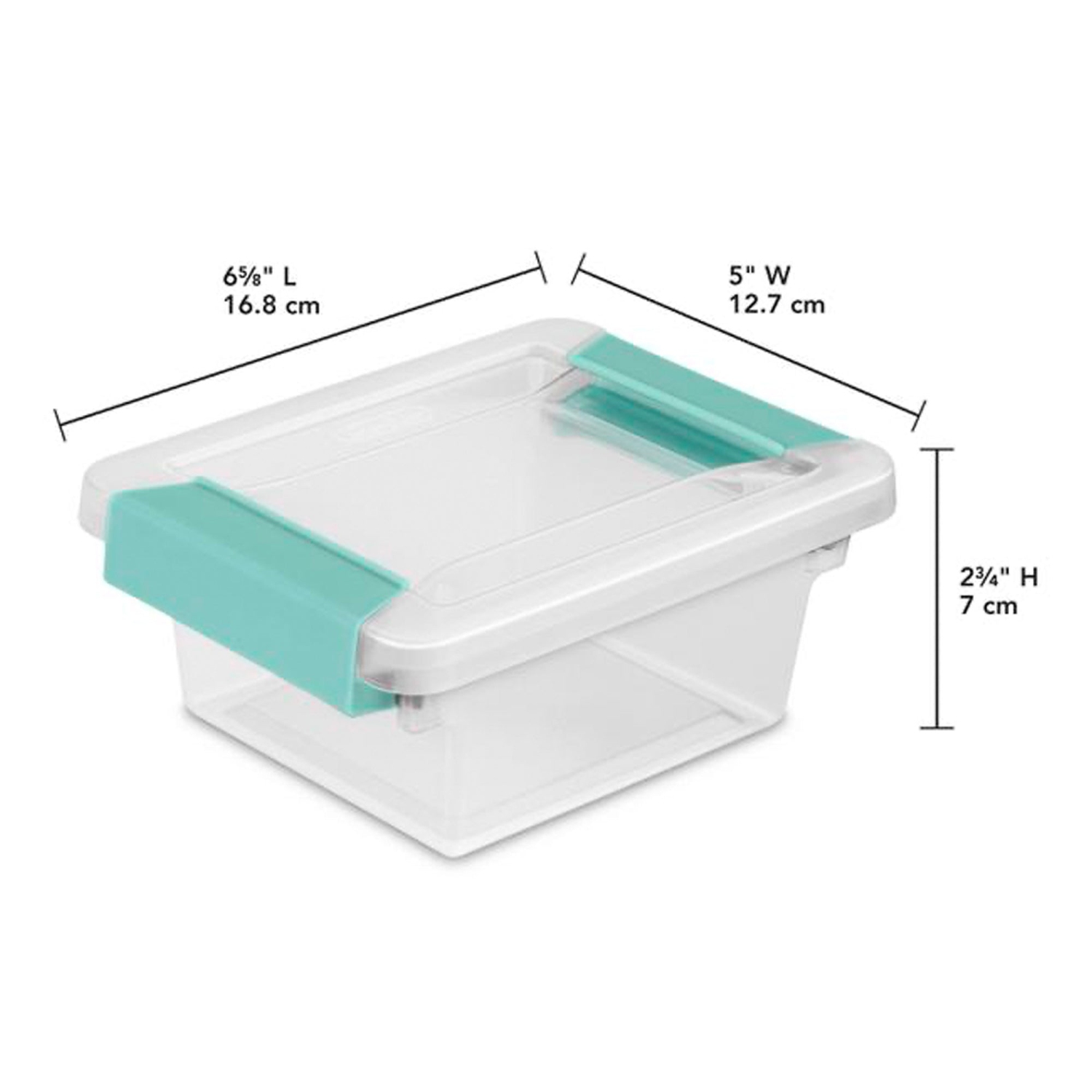 Sterilite Plastic Mini Clip Storage Box Container with Latching Lid, 12 Pack